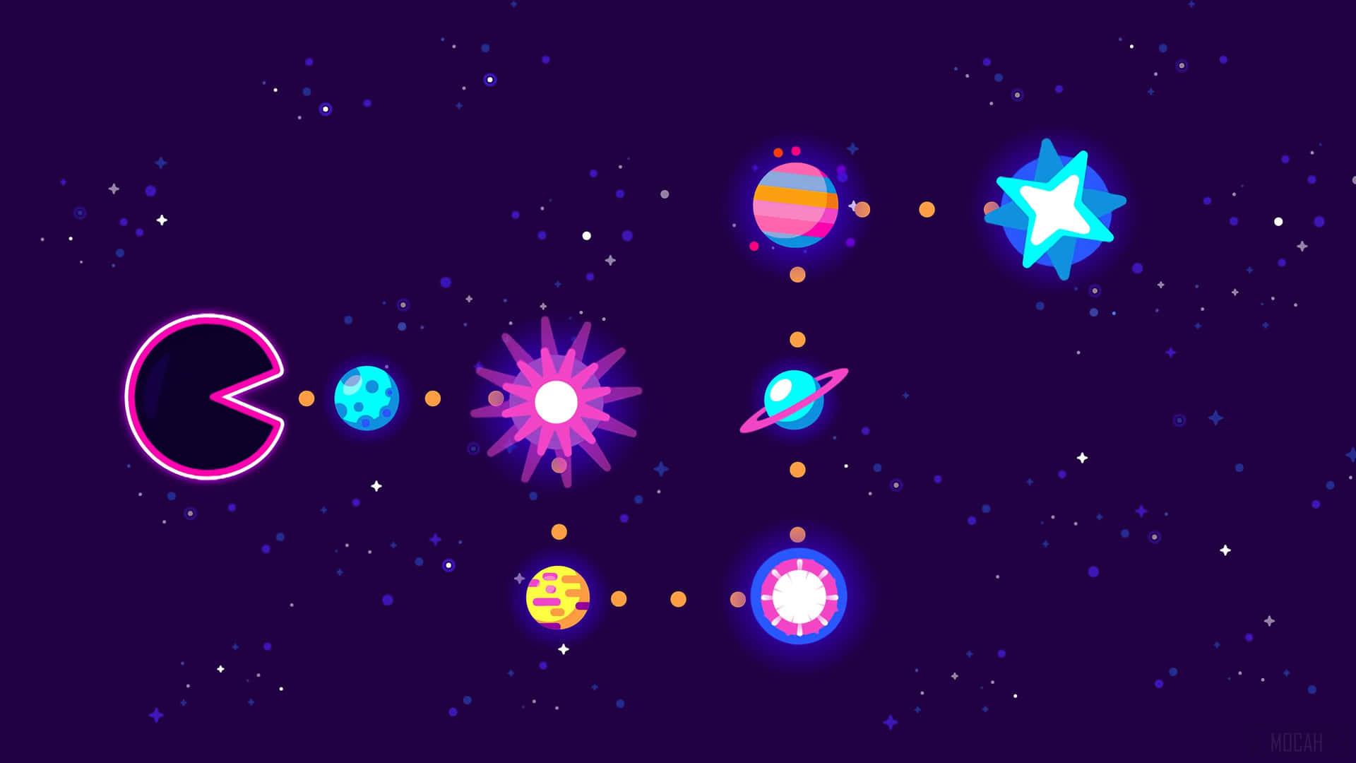 "Have a blast playing the classic arcade classic Pacman!" Wallpaper