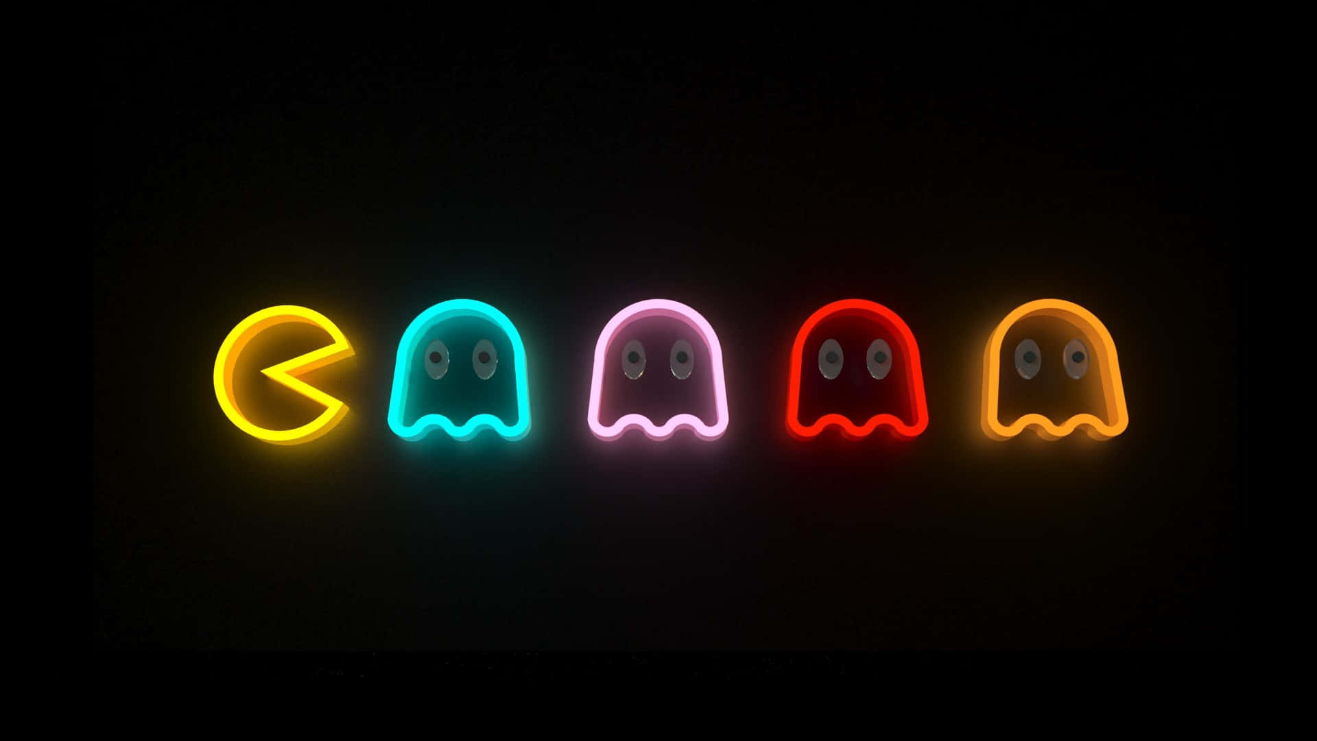 Pacman  Neon wallpaper Neon signs Neon