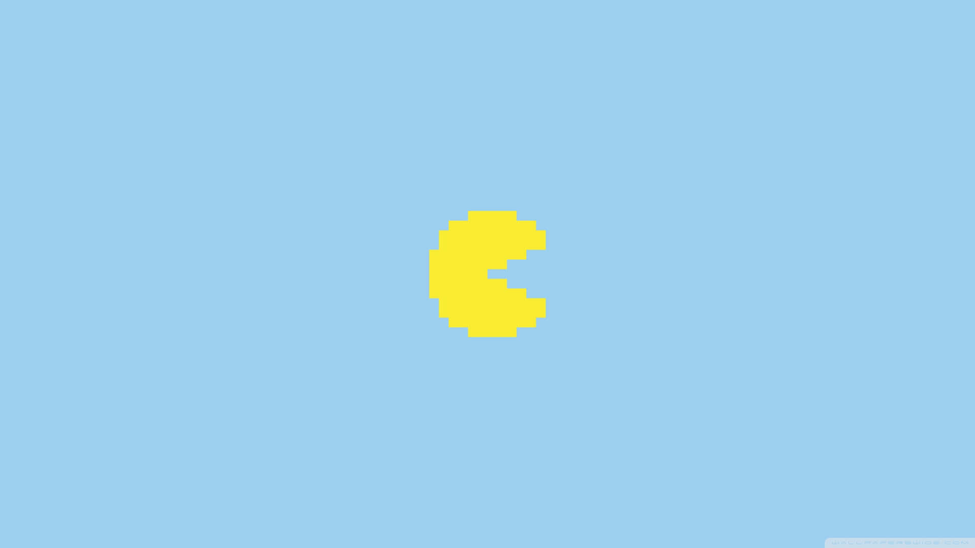 A Yellow Pixelated C On A Blue Background Wallpaper