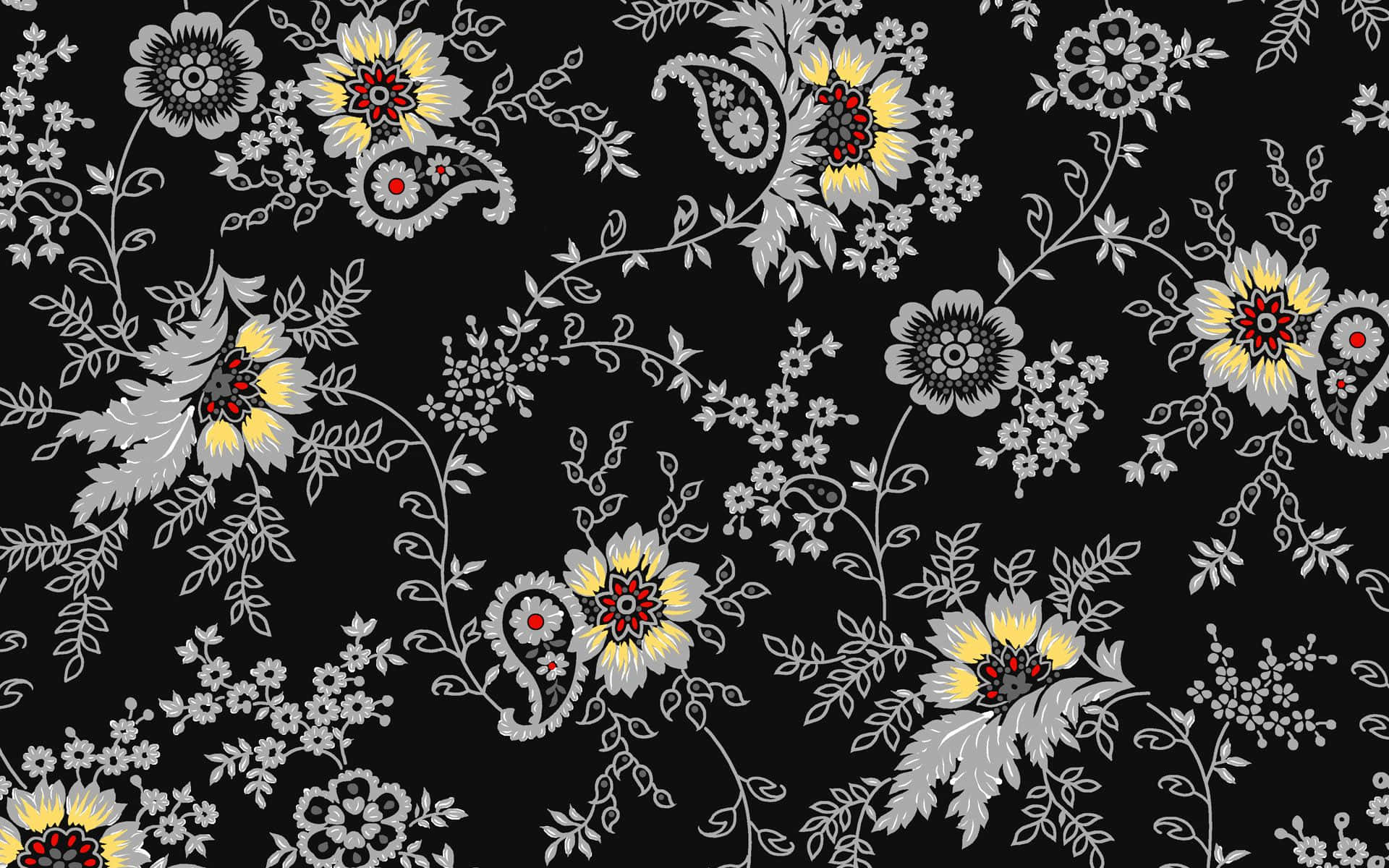 Hd Pattern Black Floral Wallpaper