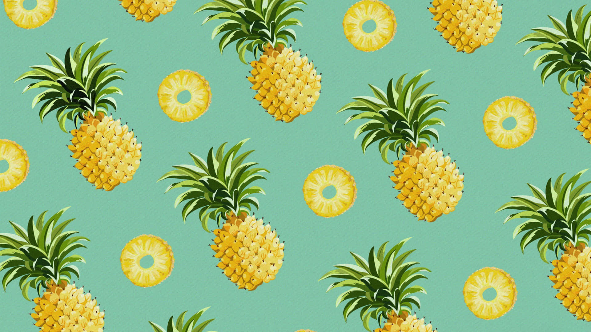HD Pattern Pineapple Fruits Slices Wallpaper