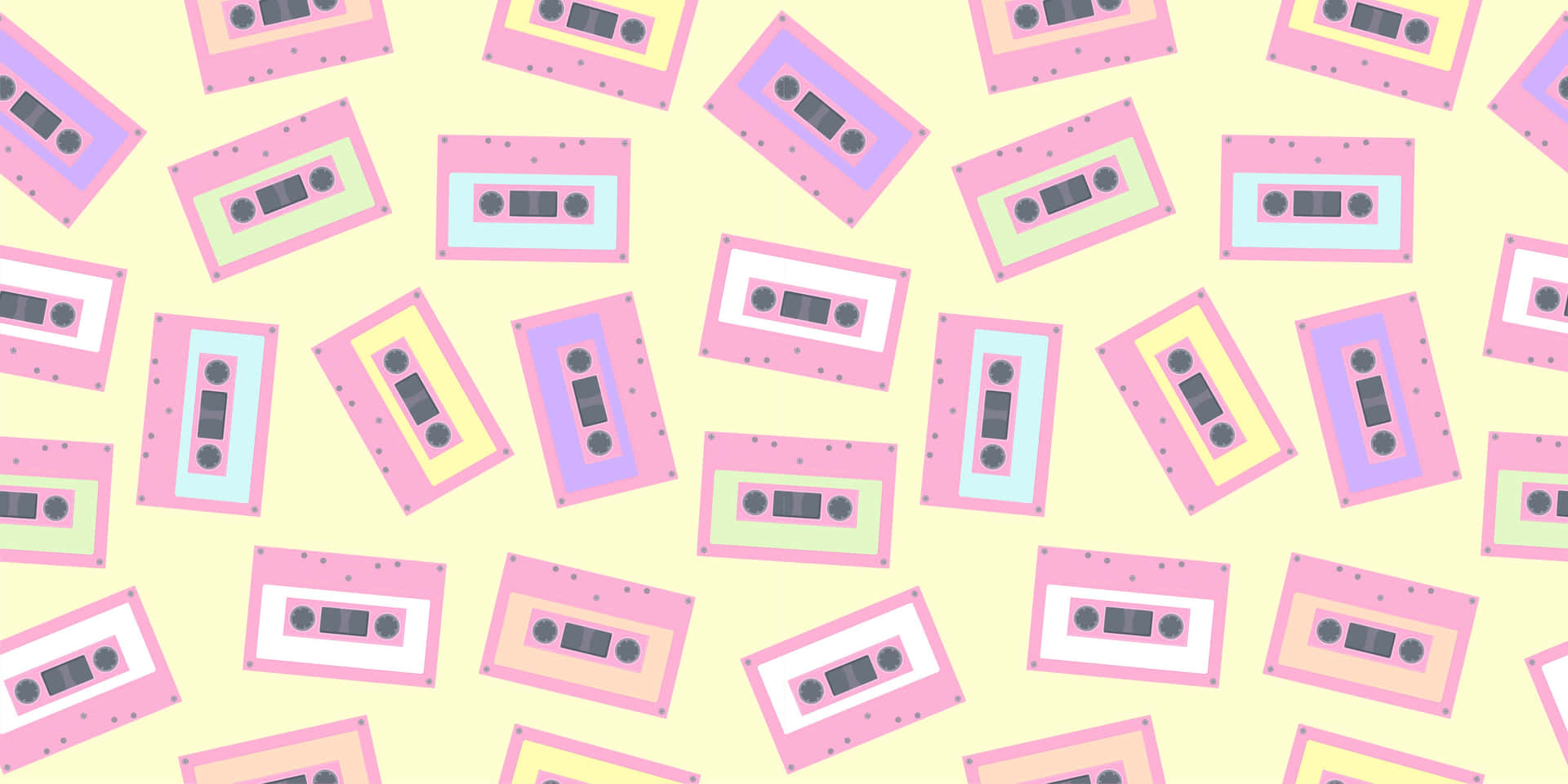 HD Pattern Pink Cassette Tapes Wallpaper