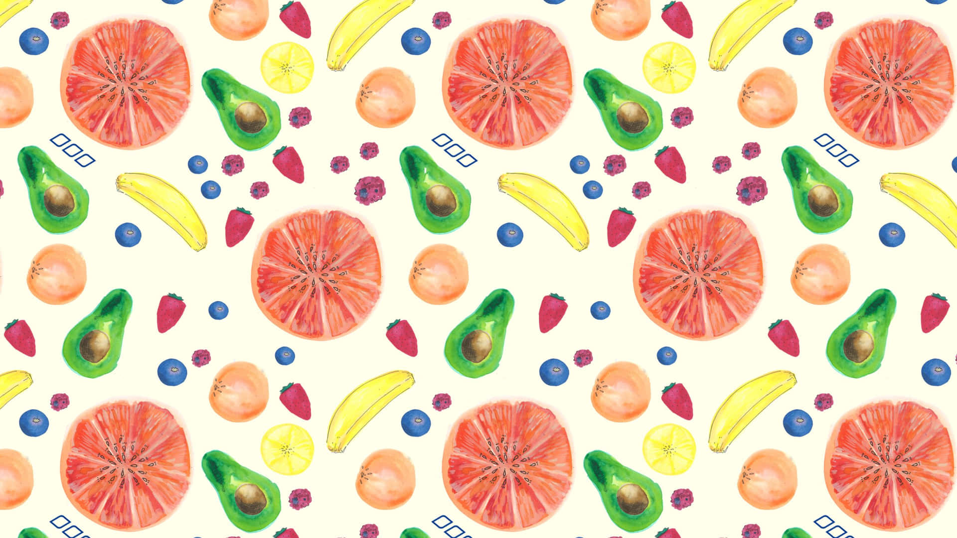 HD Pattern Sliced Fruits Avocadoes Wallpaper