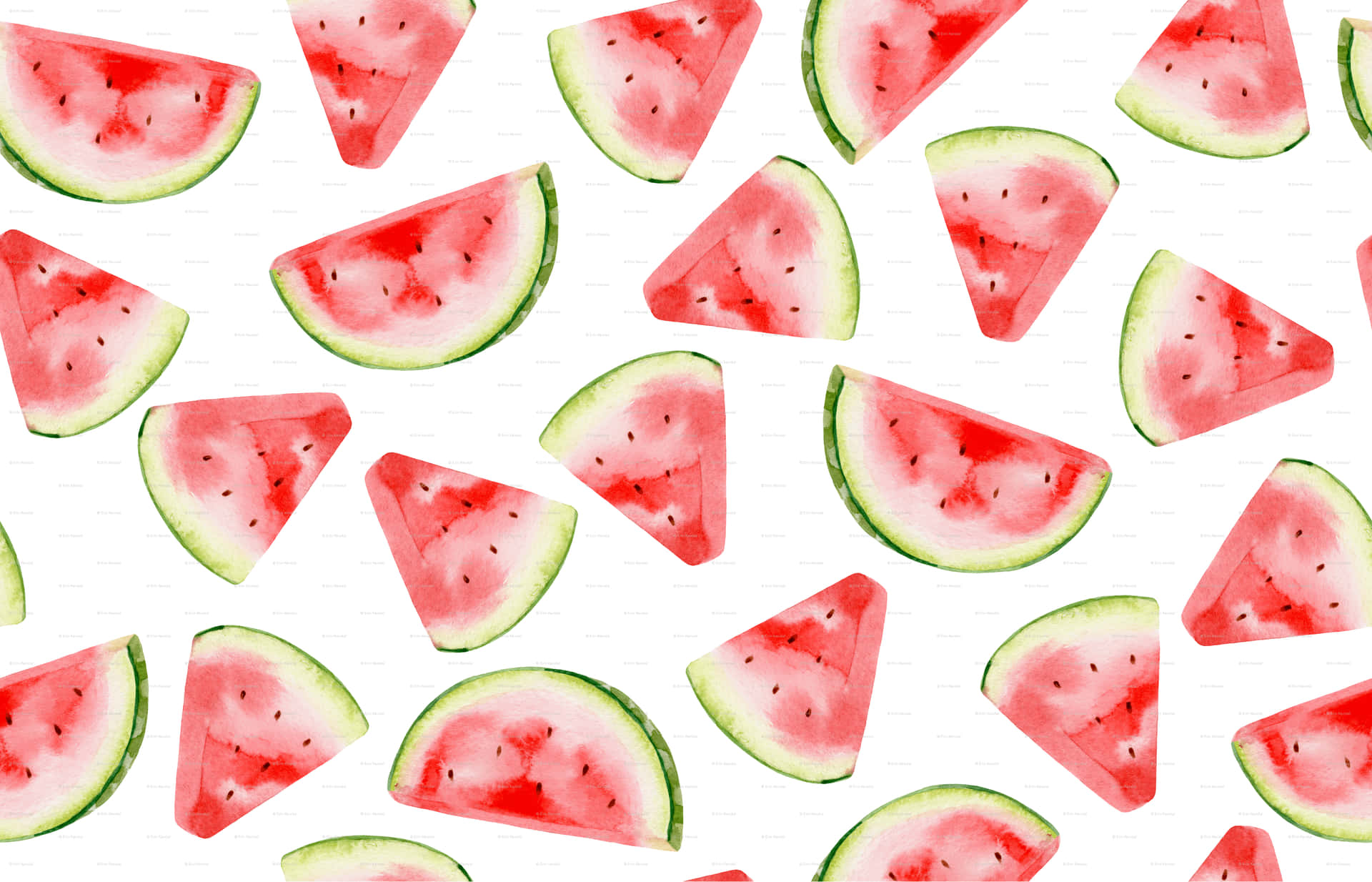 Hdmönster Watermelon Slices Wallpaper