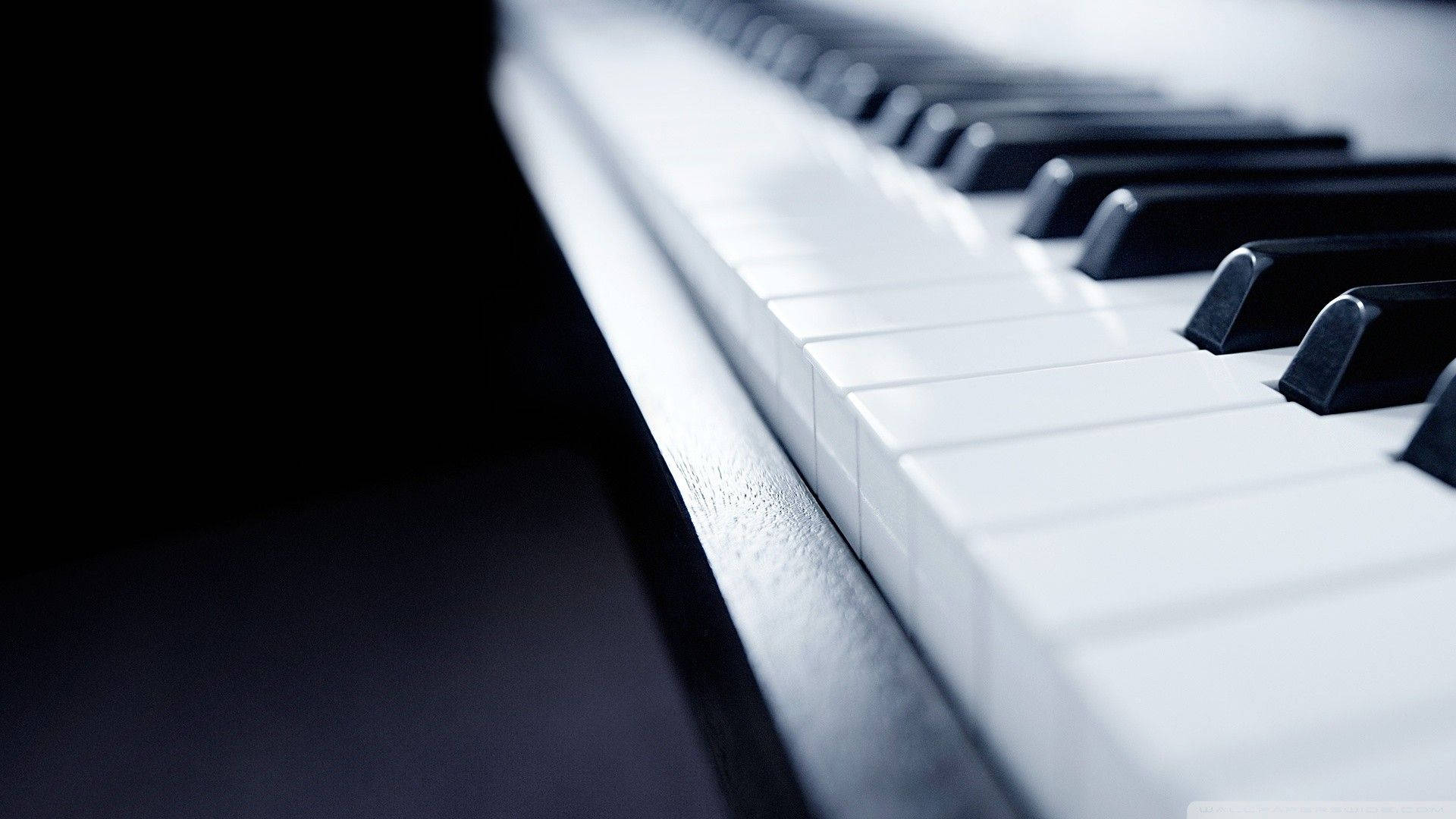 HD Piano Keyboard Grayscale Wallpaper