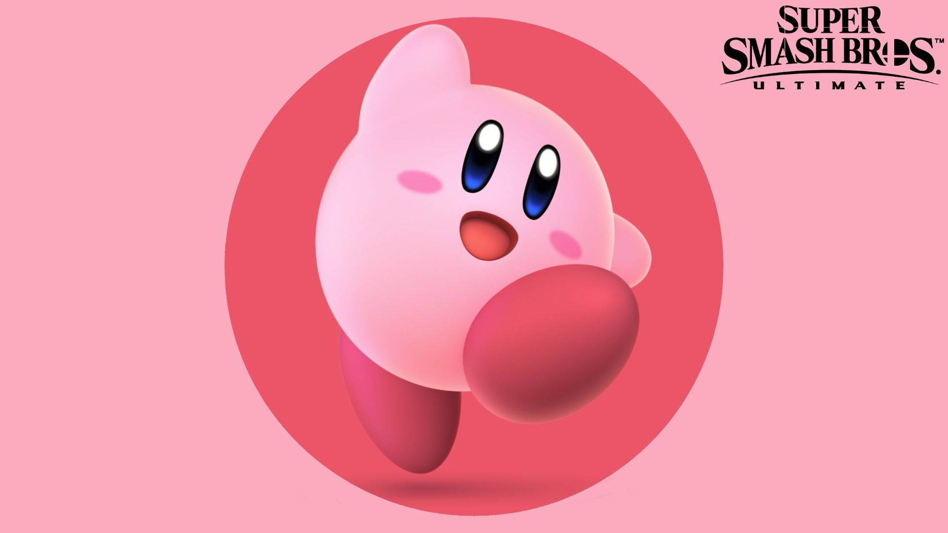 Cute HD wallpaper of Kirby with pink background