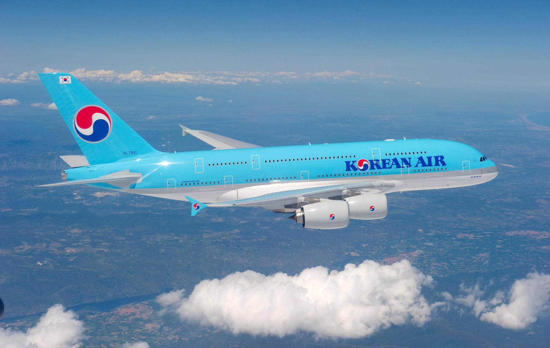 Hd Plane Blue Korean Air