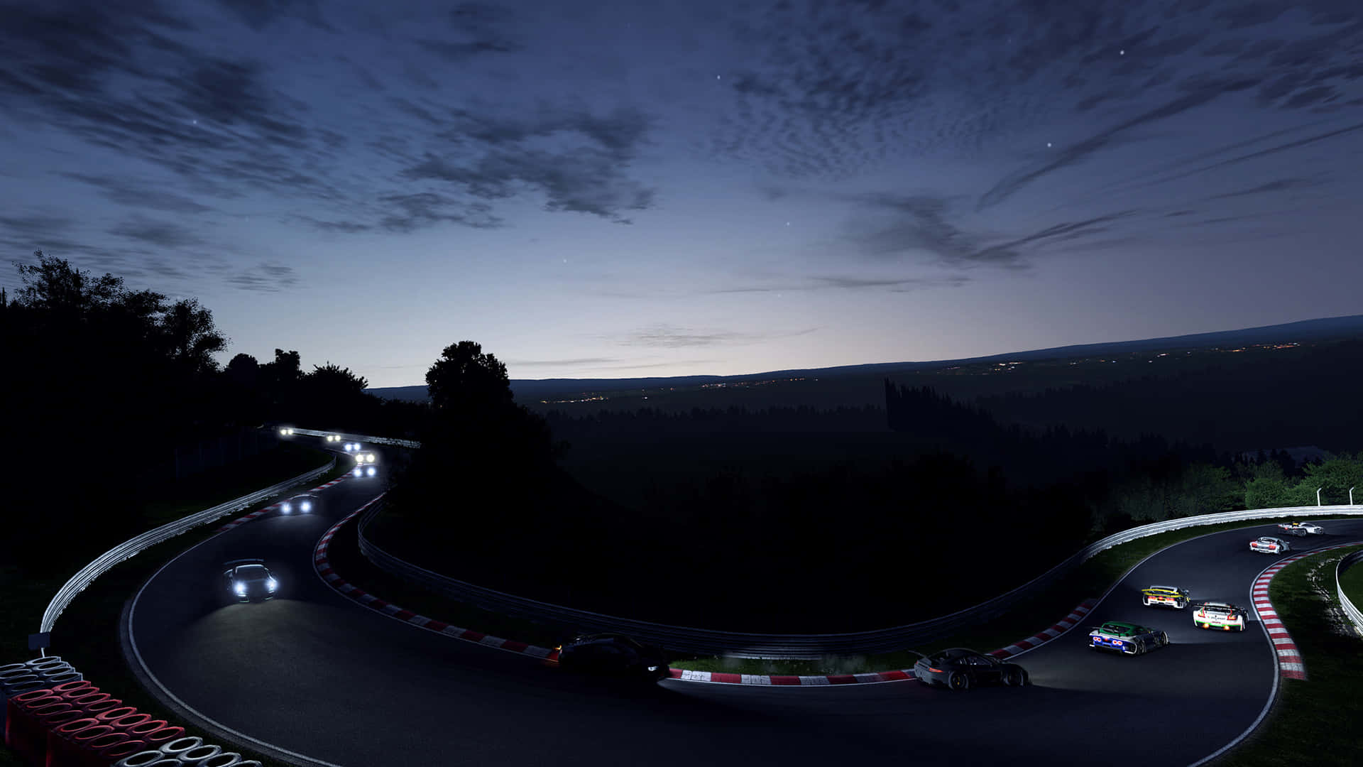 Högupplöstbakgrundsbild Med Nattkörning I Project Cars