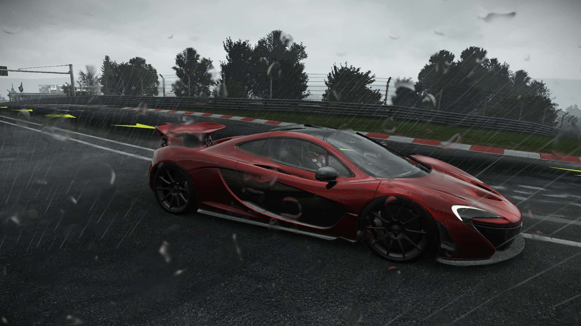 Hd Project Cars Raining Red Mclaren P1 Background