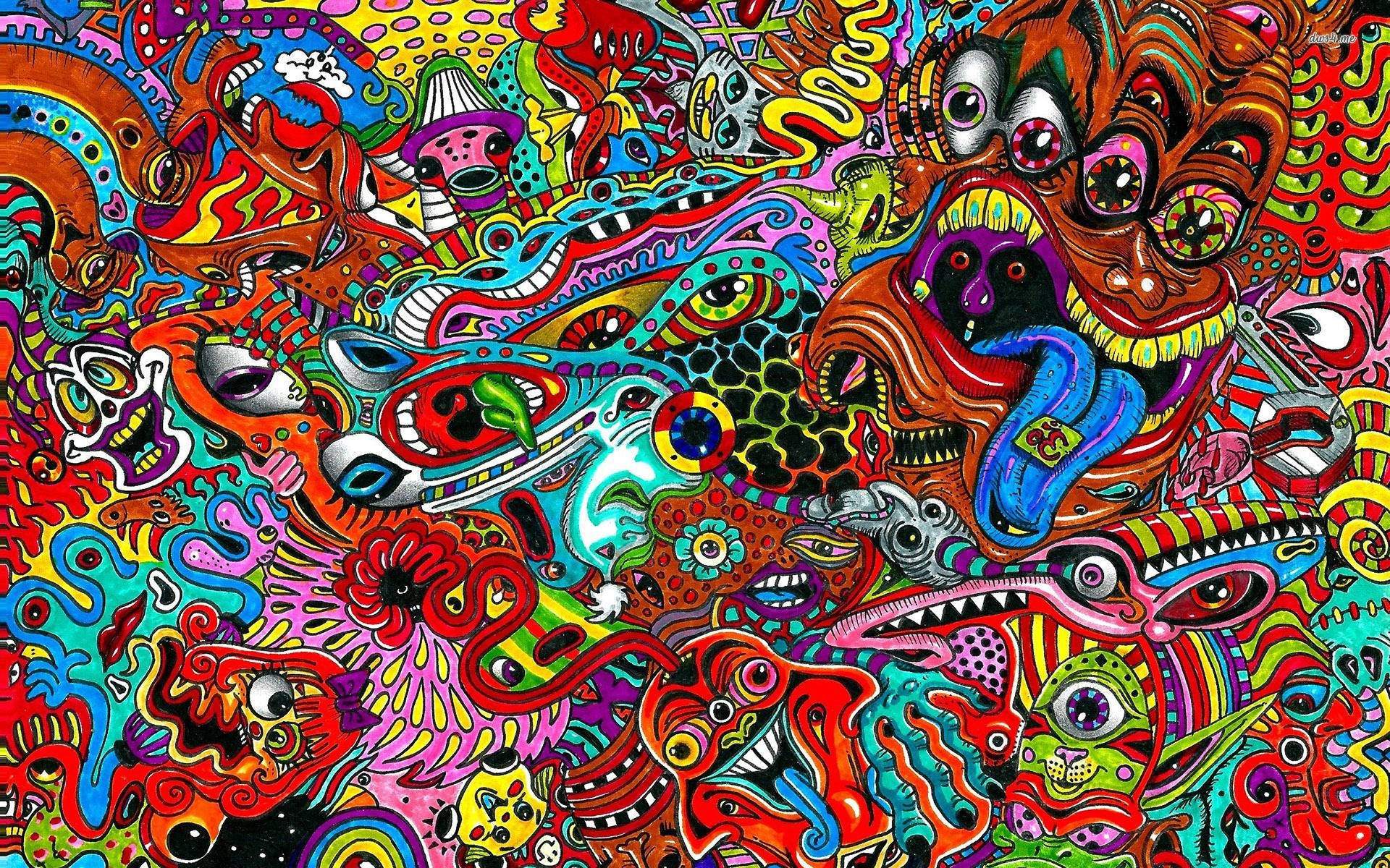 Hd Psychedelic Faces Wallpaper