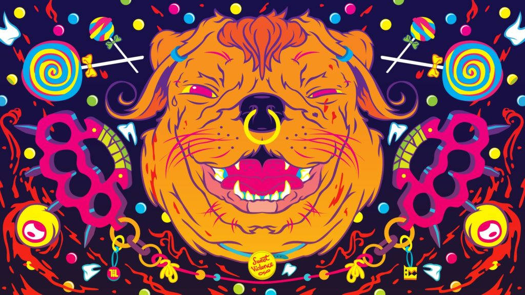 Hd Psychedelic Space Dog Wallpaper