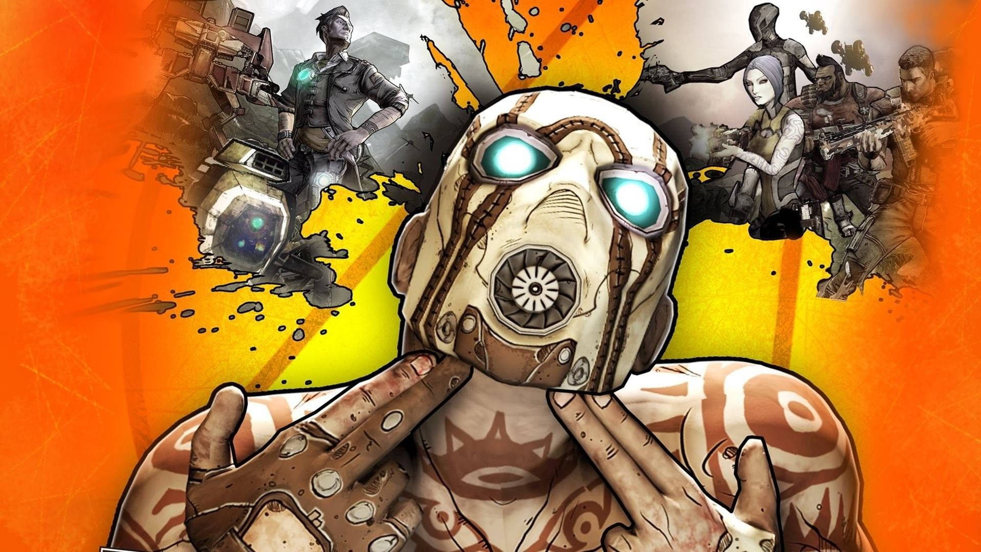Fight your way with Psycho in Borderlands Wallpaper