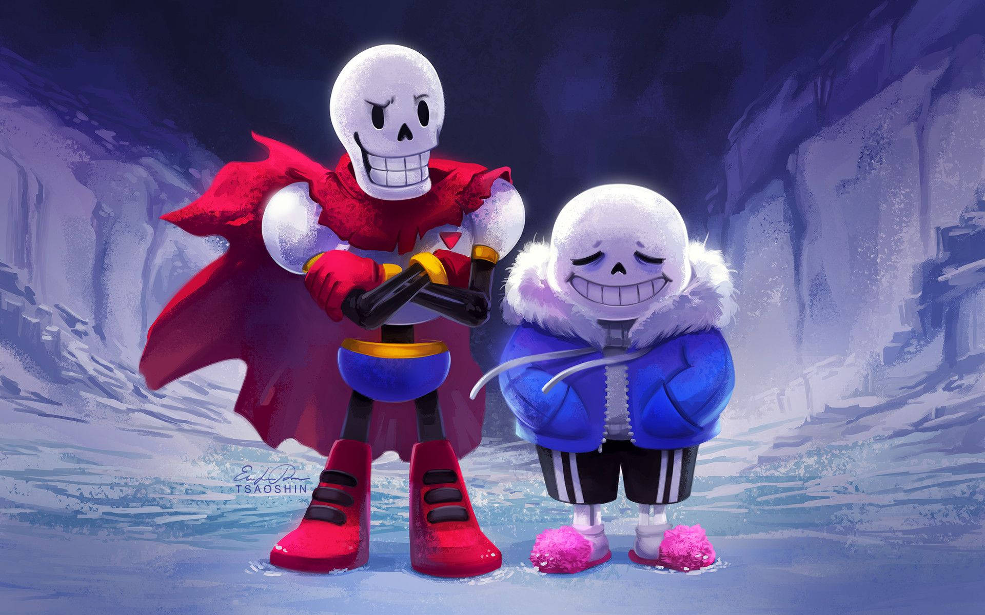 Sans and Papyrus, beloved brothers from Undertale Wallpaper