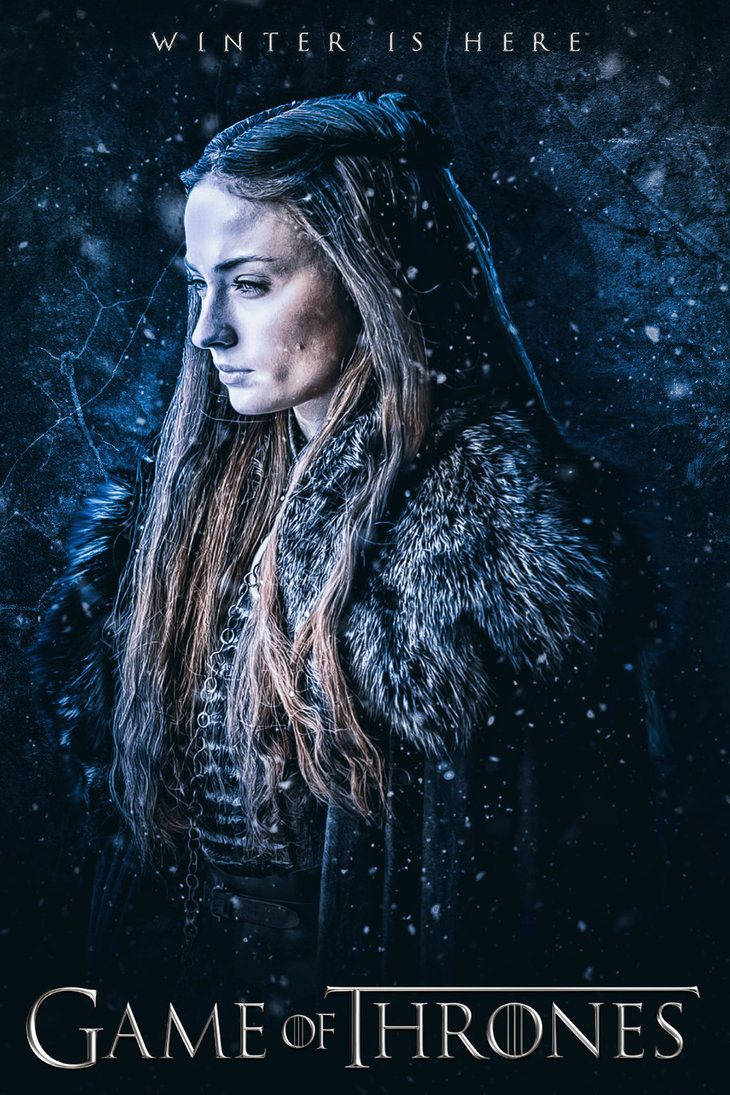 Lady Sansa Stark in the Winterfell Throne Room Wallpaper