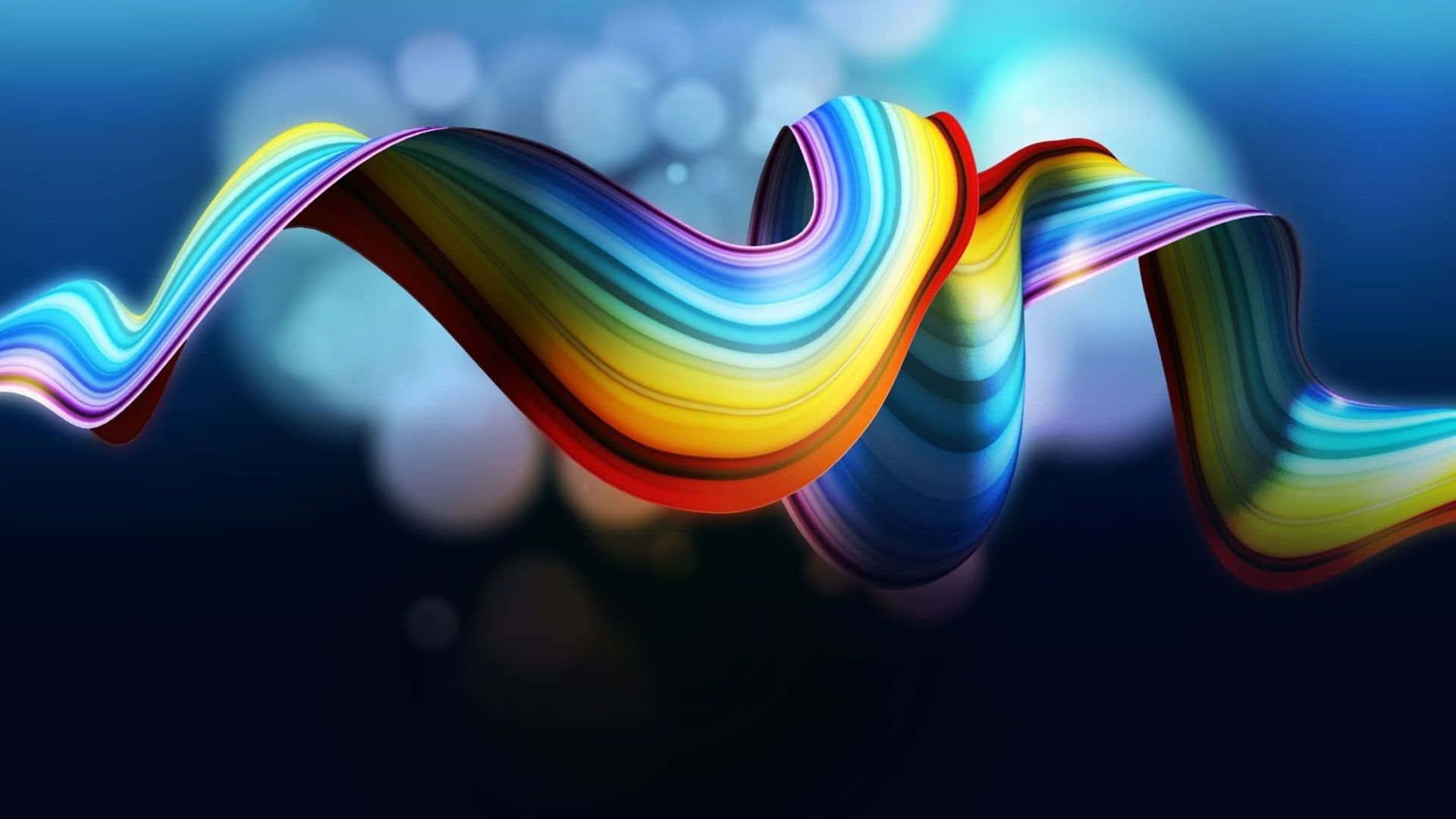 En farverig abstrakt bølge med en mørk baggrund Wallpaper