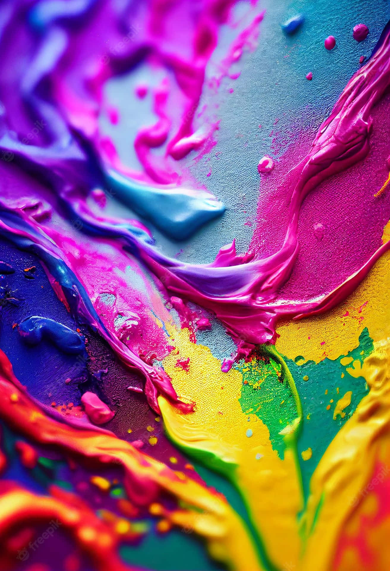 A Close Up Of Colorful Paint Splashed On A Surface Wallpaper