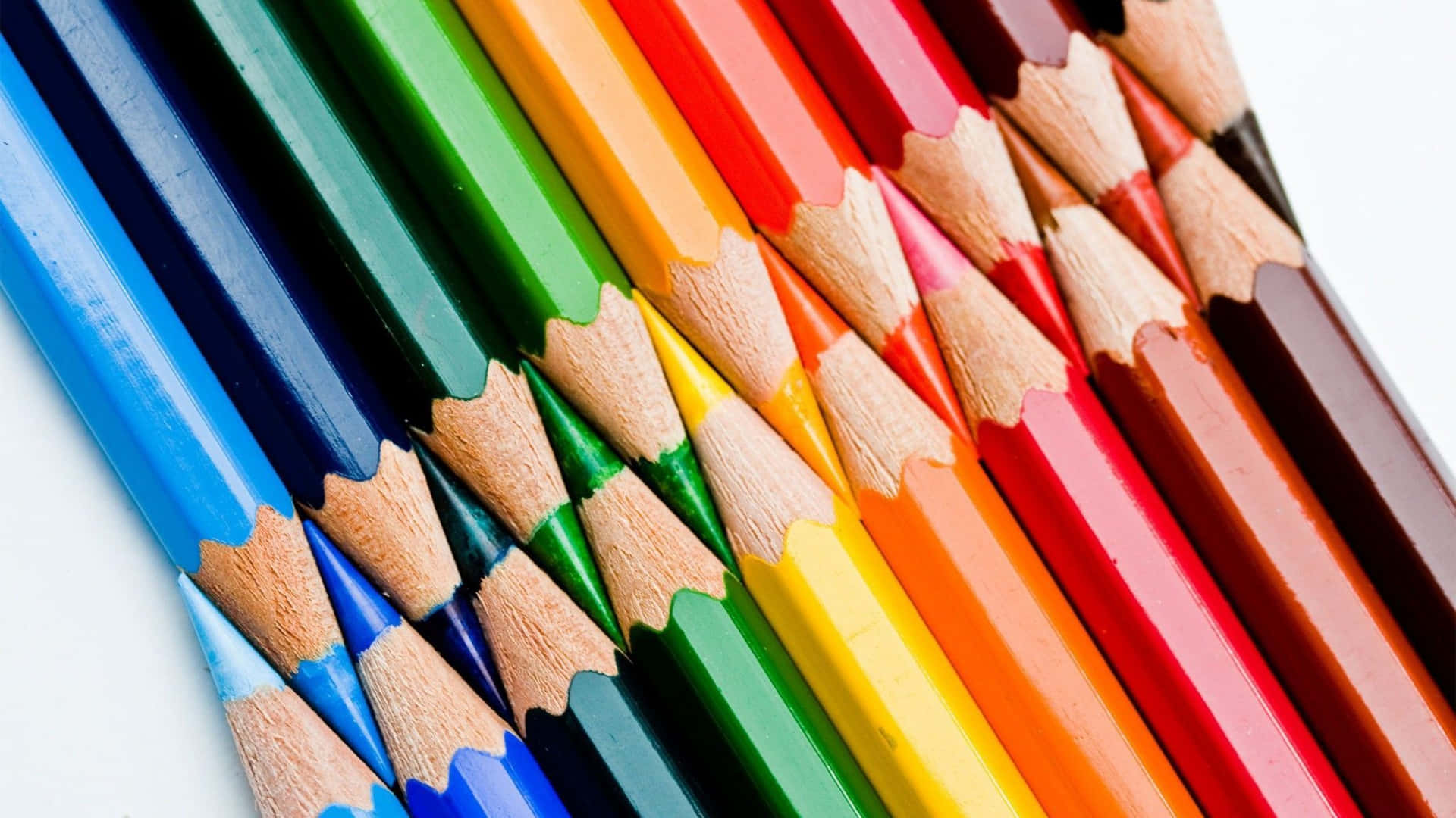 Много цветных карандашей