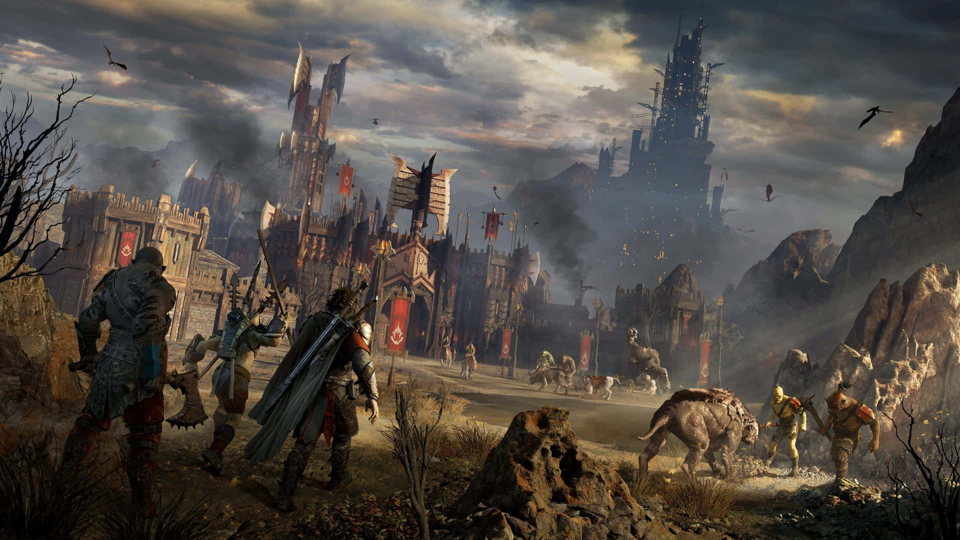 Hd Shadow Of Mordor Fortress Siege Background