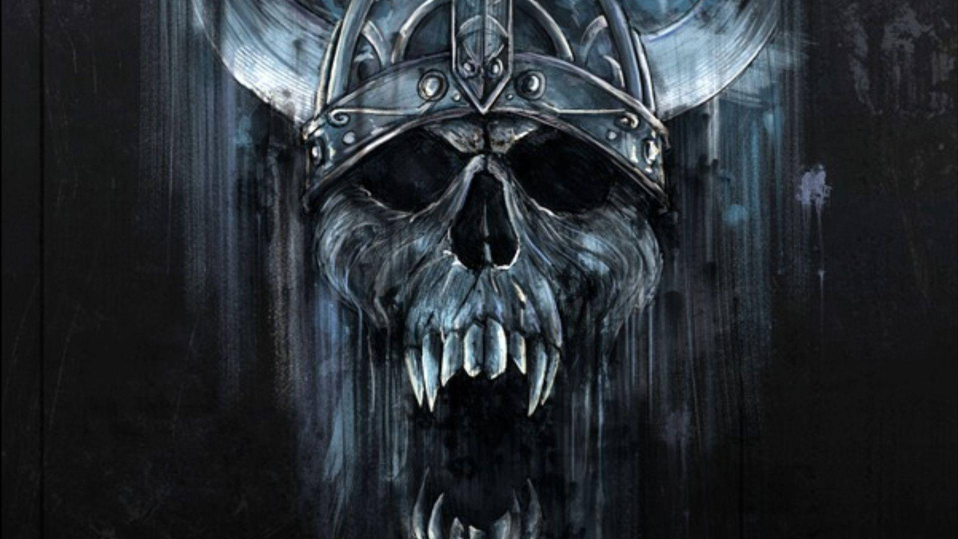 HD Kranie med en Viking Hjelm Tapet Wallpaper
