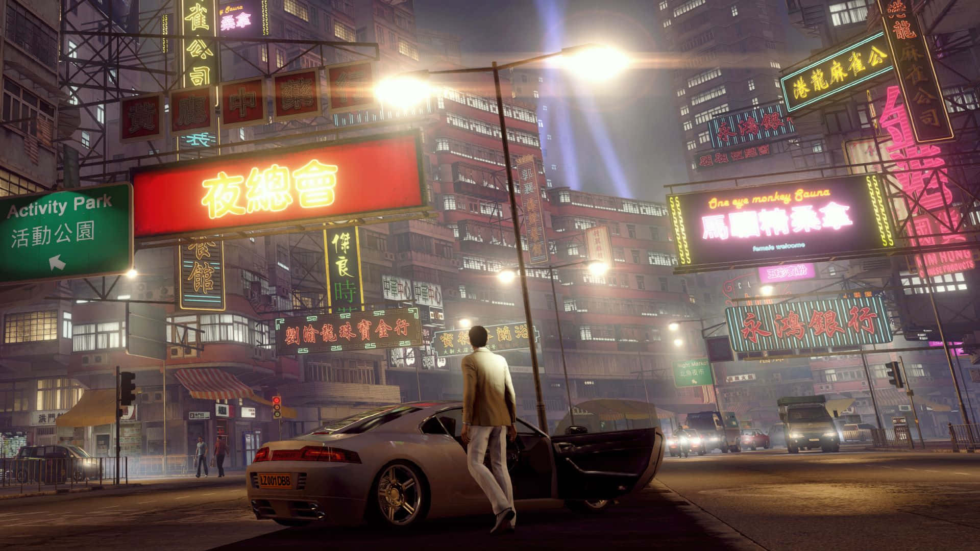 HD Sleeping Dogs Wei Shen With A Car Background