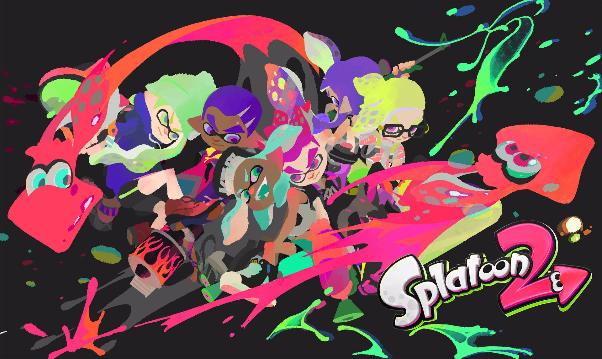 HD Splatoon Team Squid Background Wallpaper