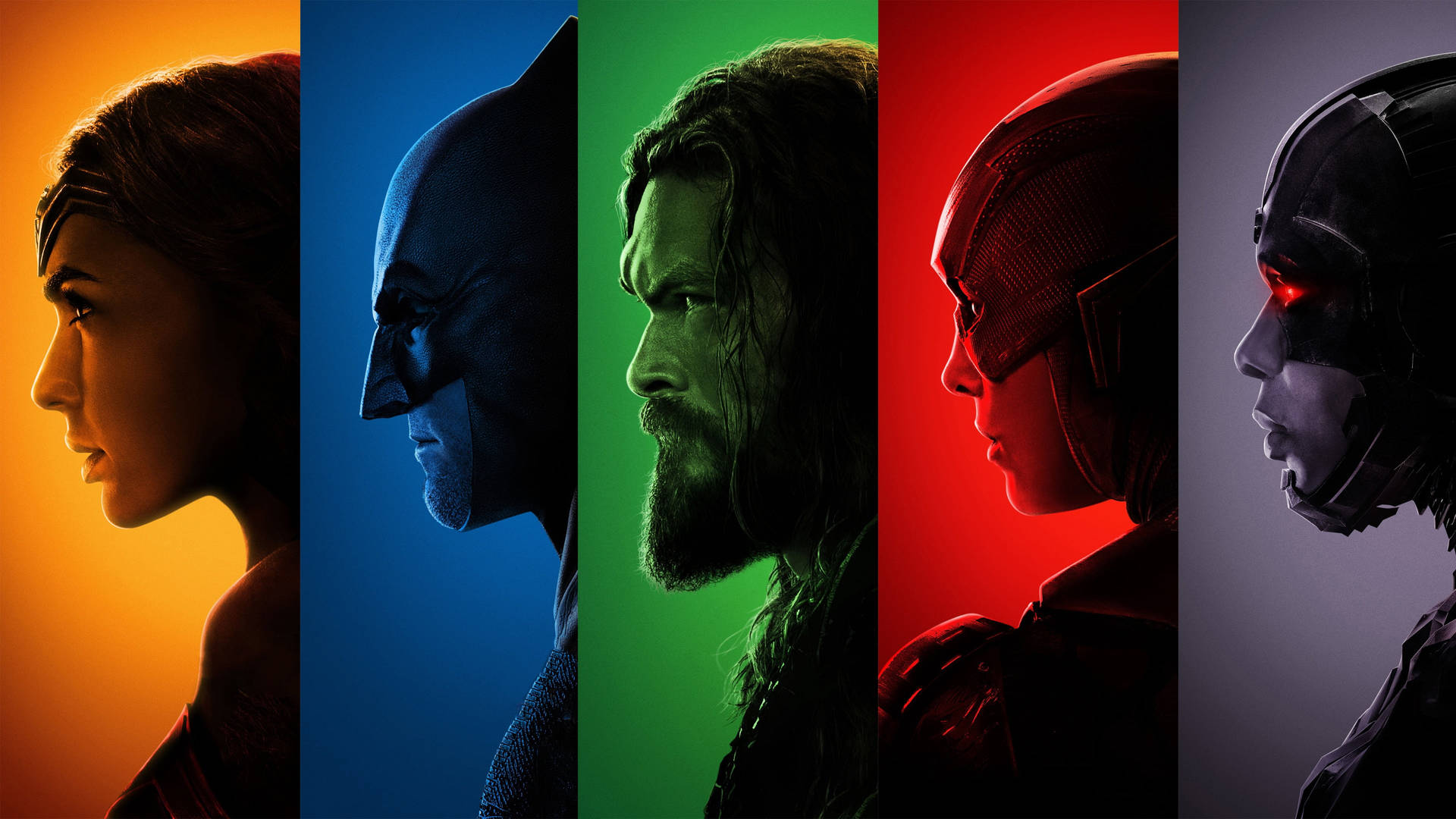 Hd Superhero Justice League Side Profiles Wallpaper