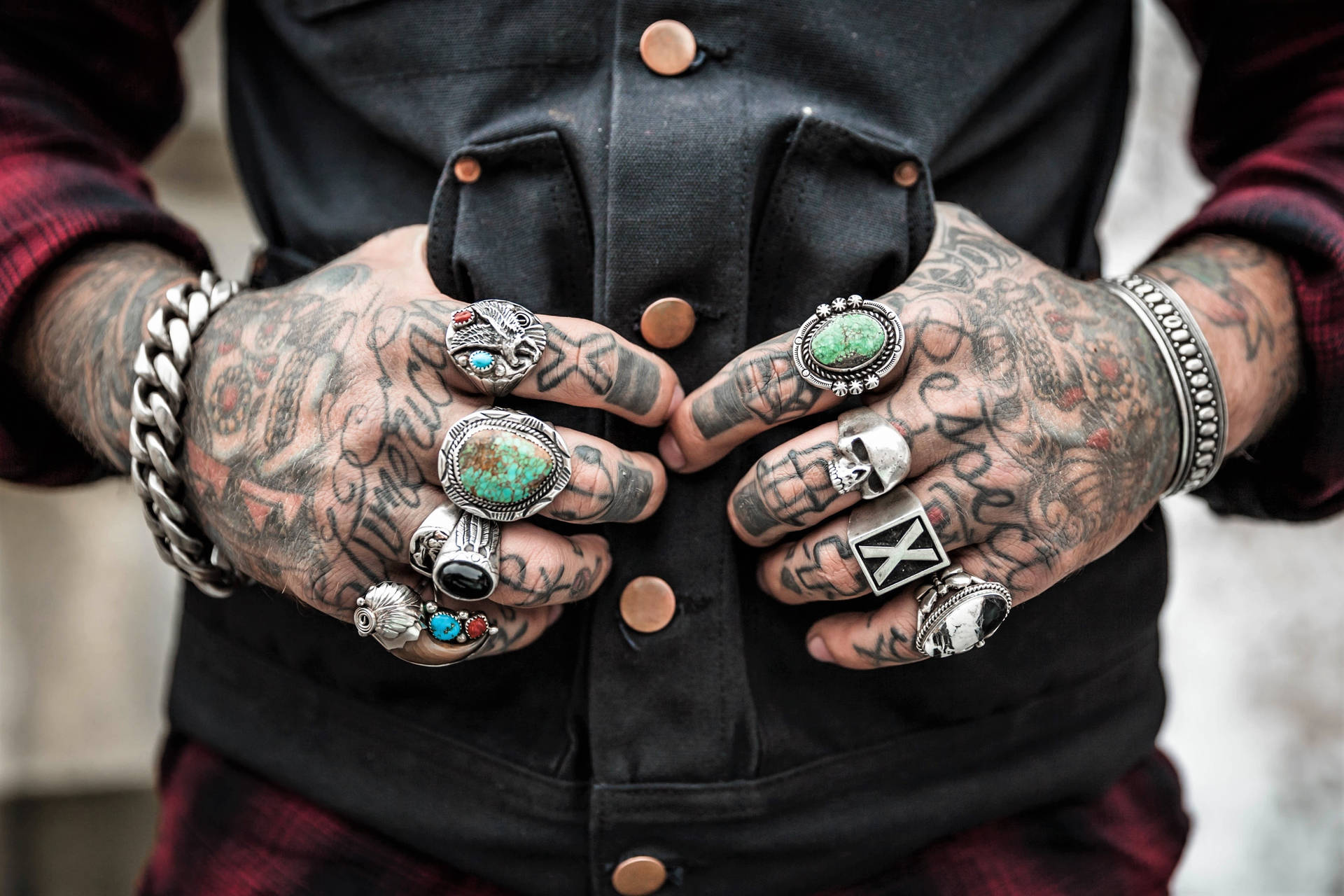 HD Tattoo And Multiple Rings Wallpaper