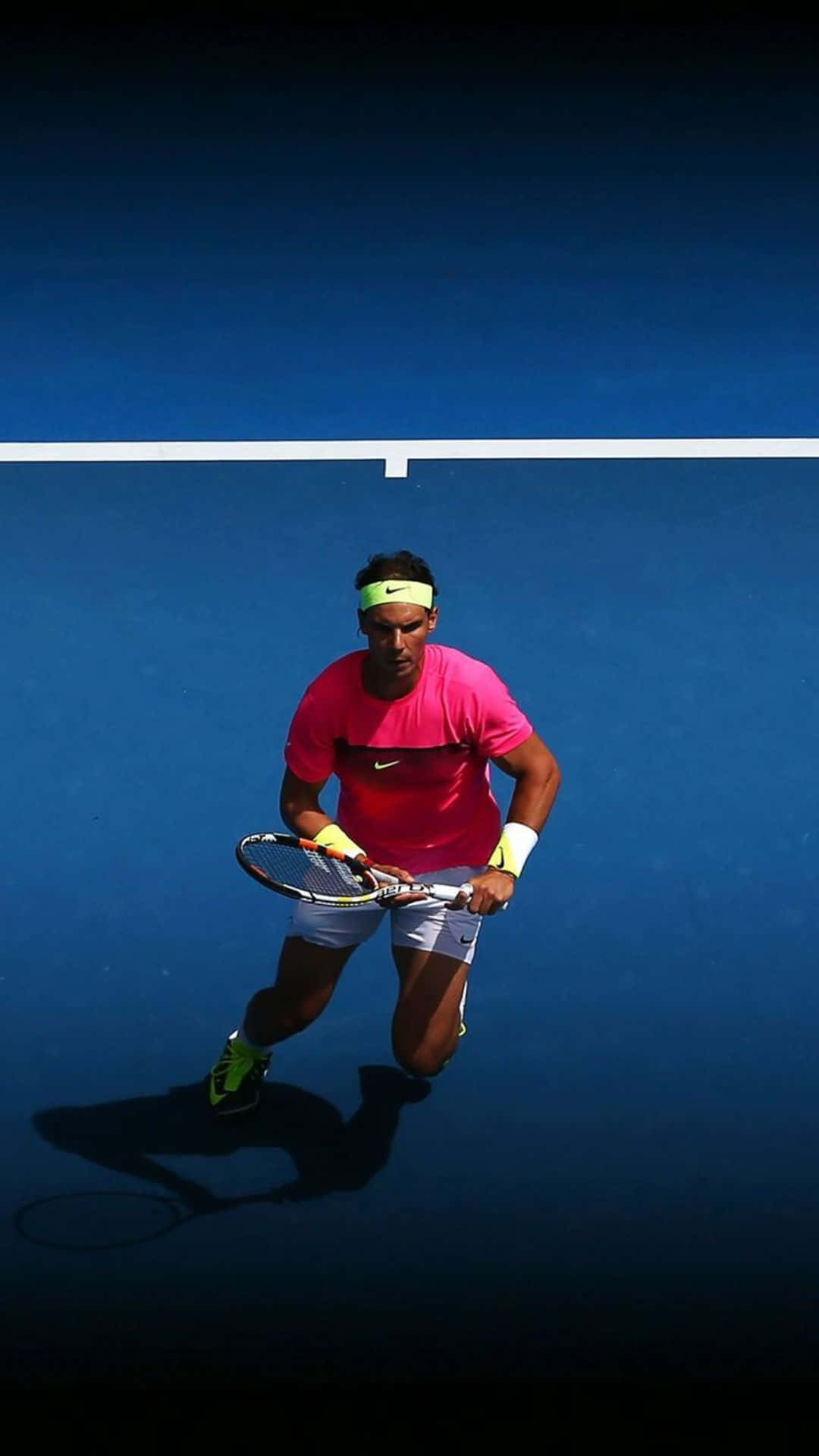 Hdtennisplayer Rafael Nadal Auf Dem Tennisplatz Hintergrund