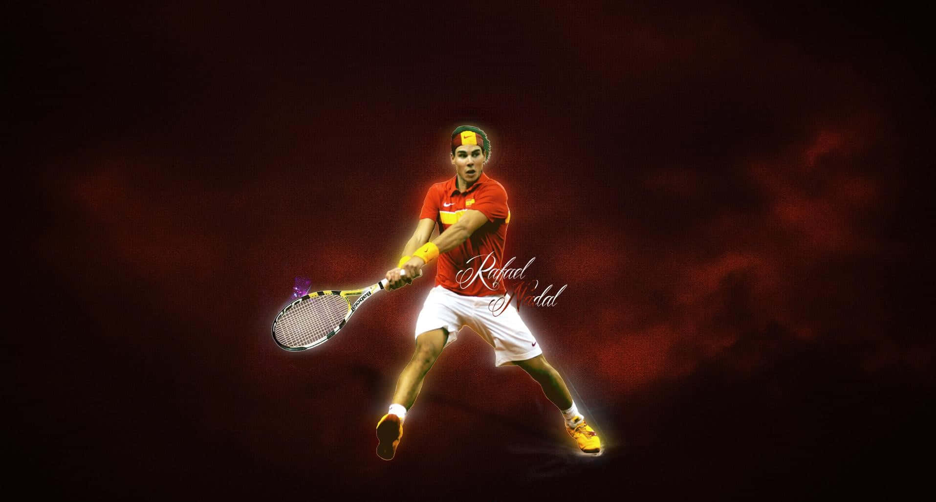 Hdbakgrundsbild Av Spanska Tennisspelaren Rafael Nadal.