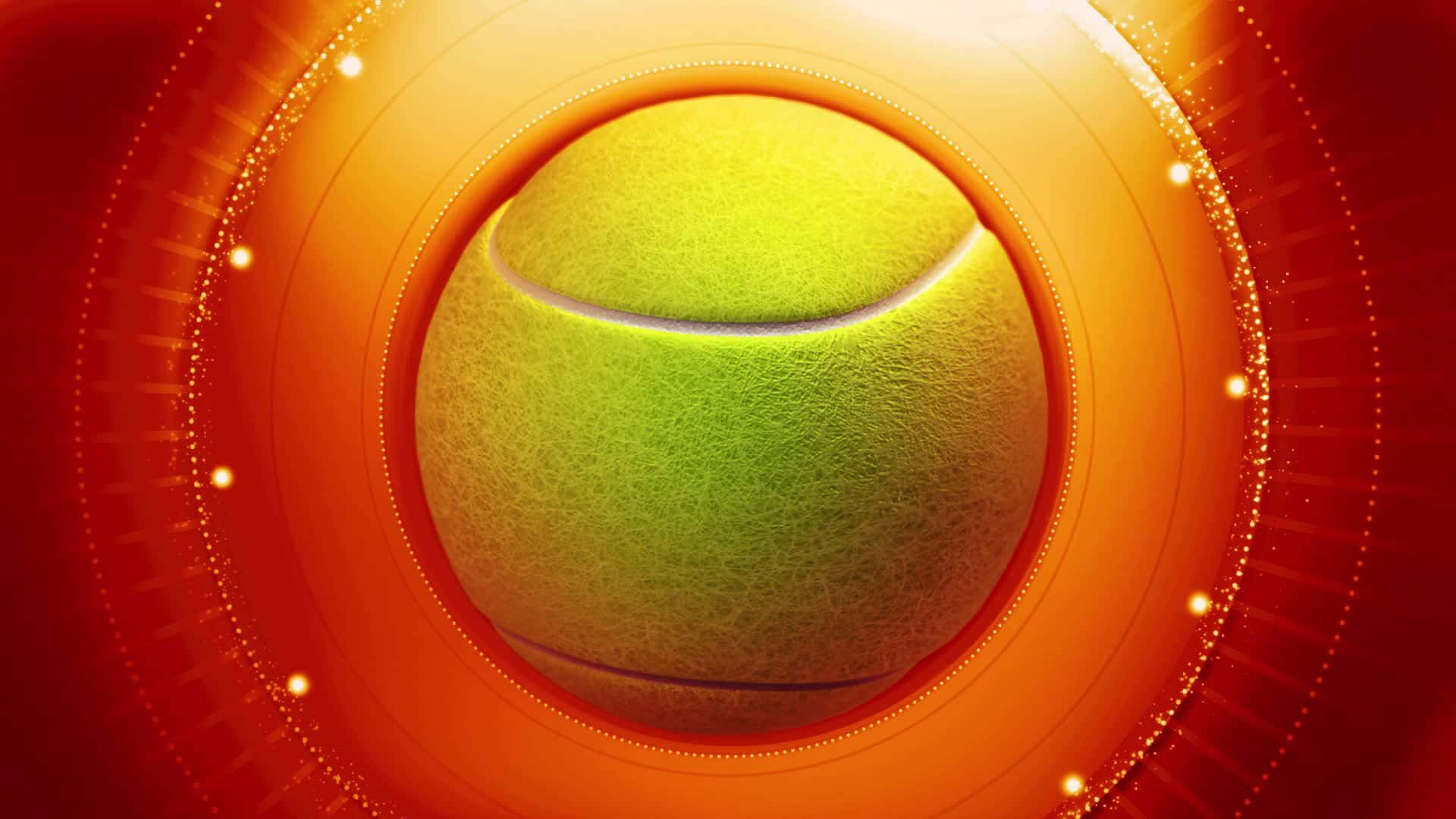 Sfondohd Arancione Con Estetica Di Palla Da Tennis
