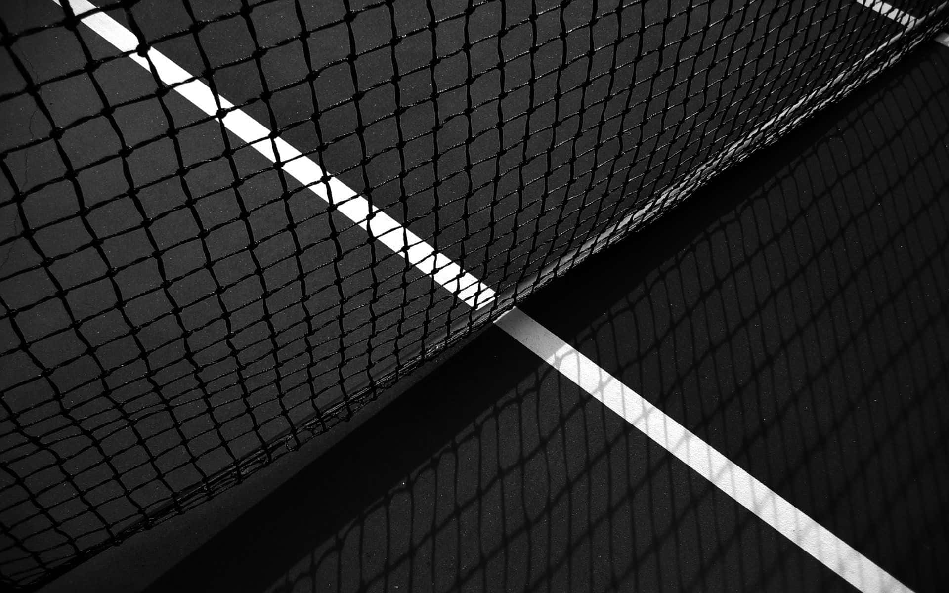 HD Black And White Tennis Court Background