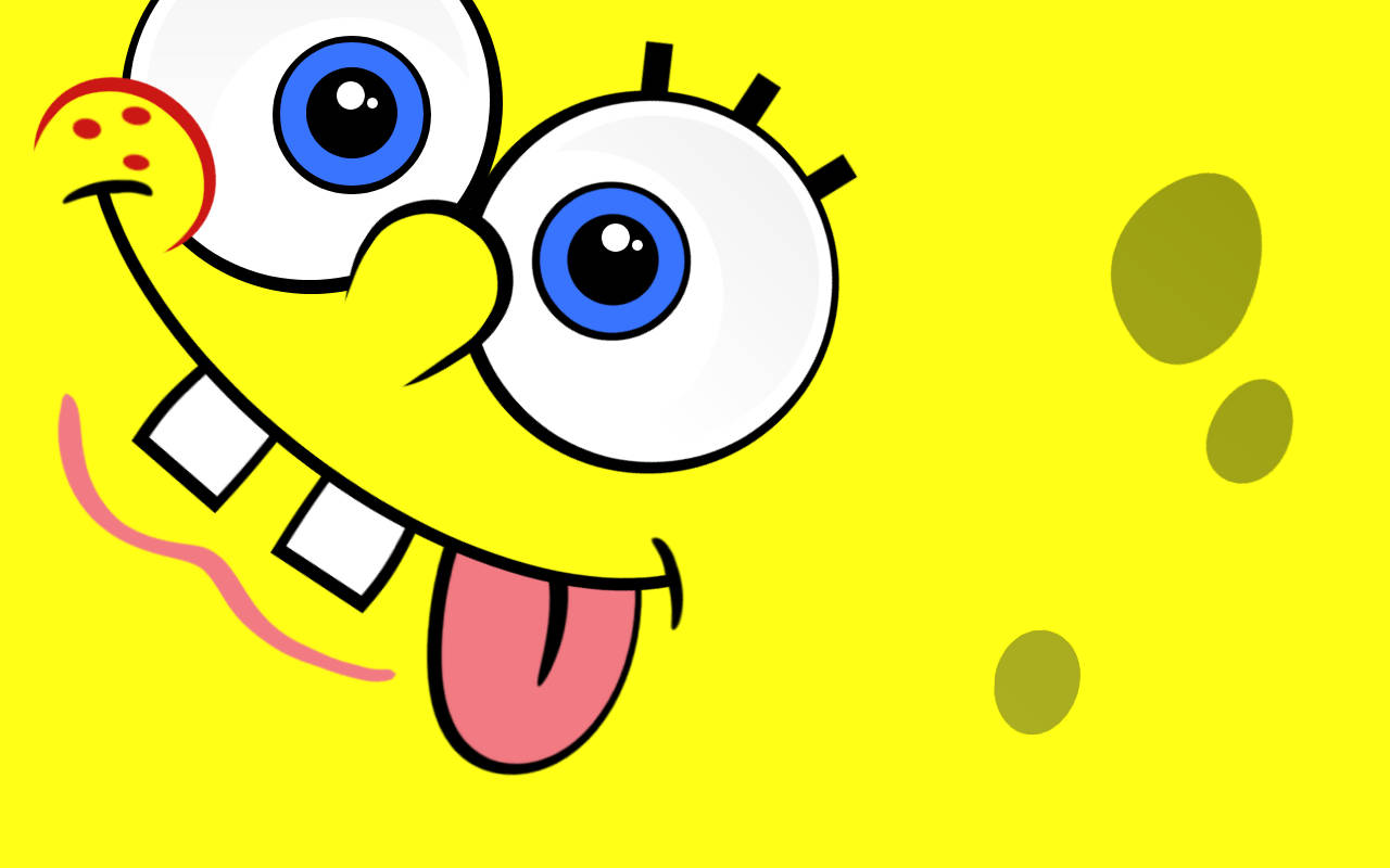 SpongeBob smiley face Wallpaper 4K, Aesthetic Spongebob