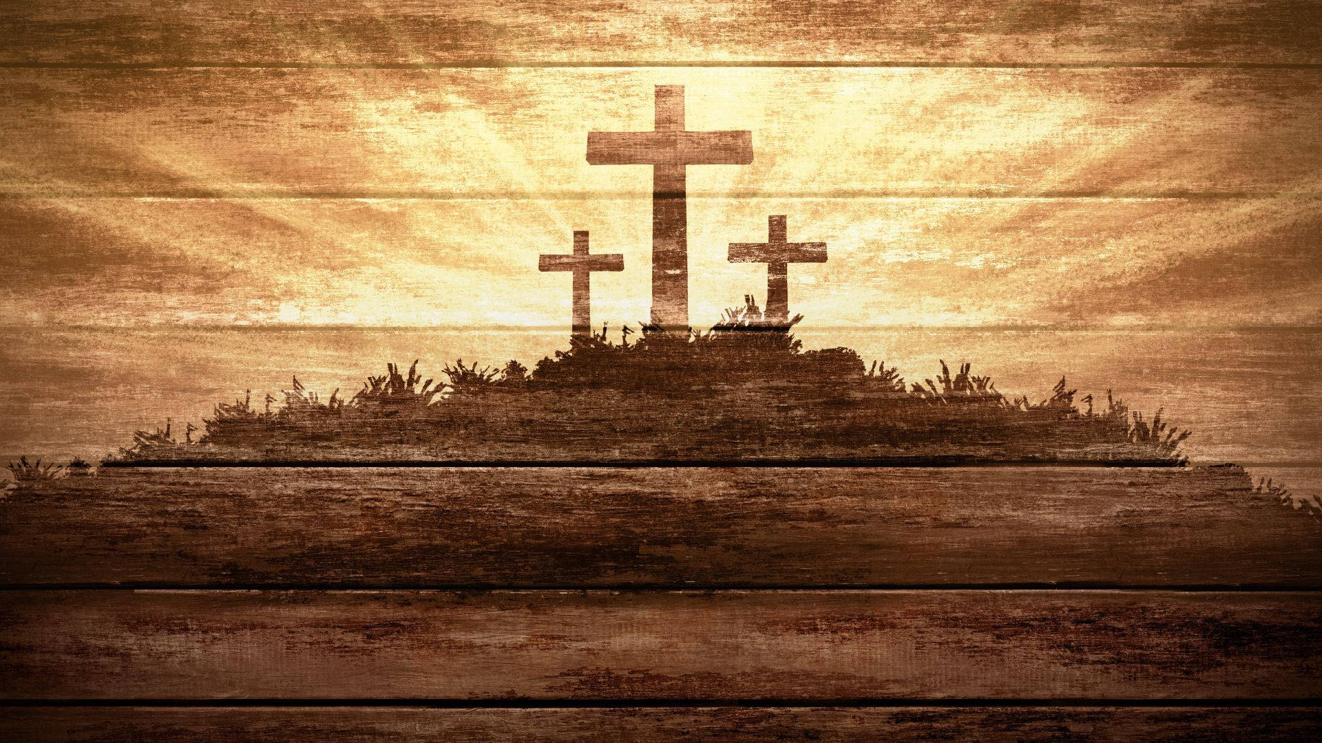 Plain Wooden Cross Symbolizing Faith Wallpaper