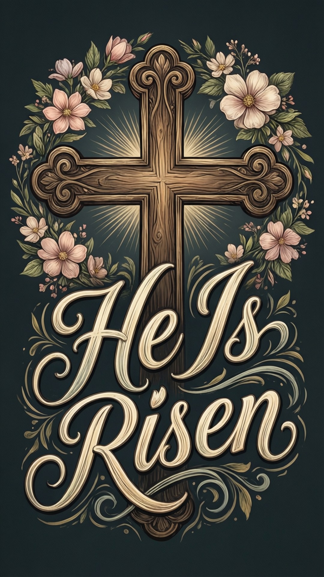 He Is Risen Calligraphy Wallpaper