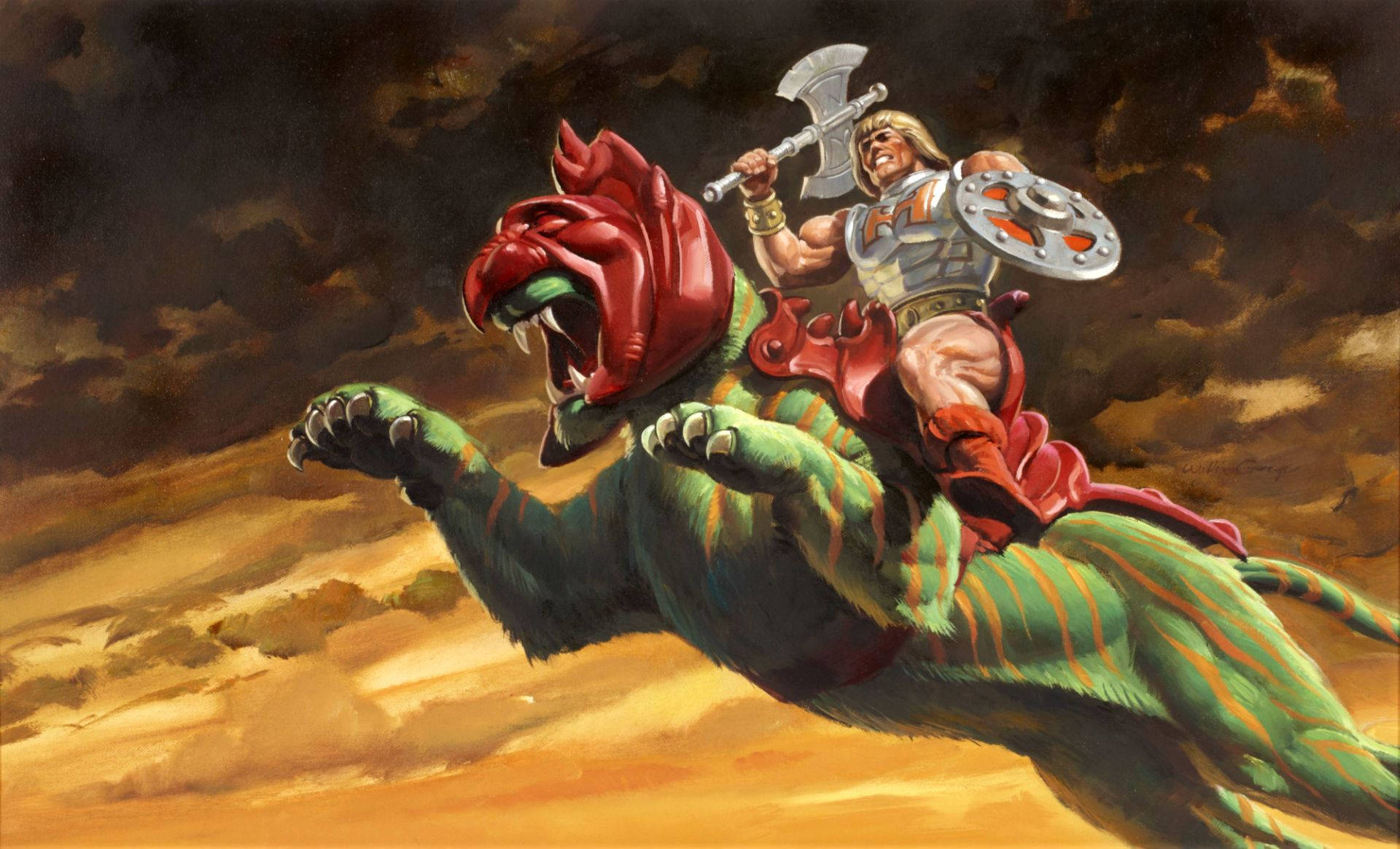 He-Man og Mestrene af Universet Battle Cat Wallpaper Wallpaper