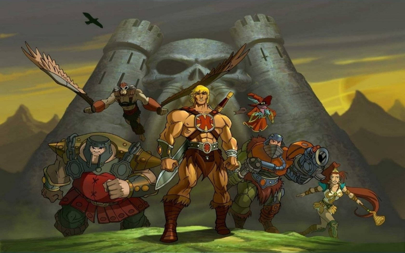 Heman E I Dominatori Dell'universo Difendono Il Castello Di Grayskull. Sfondo