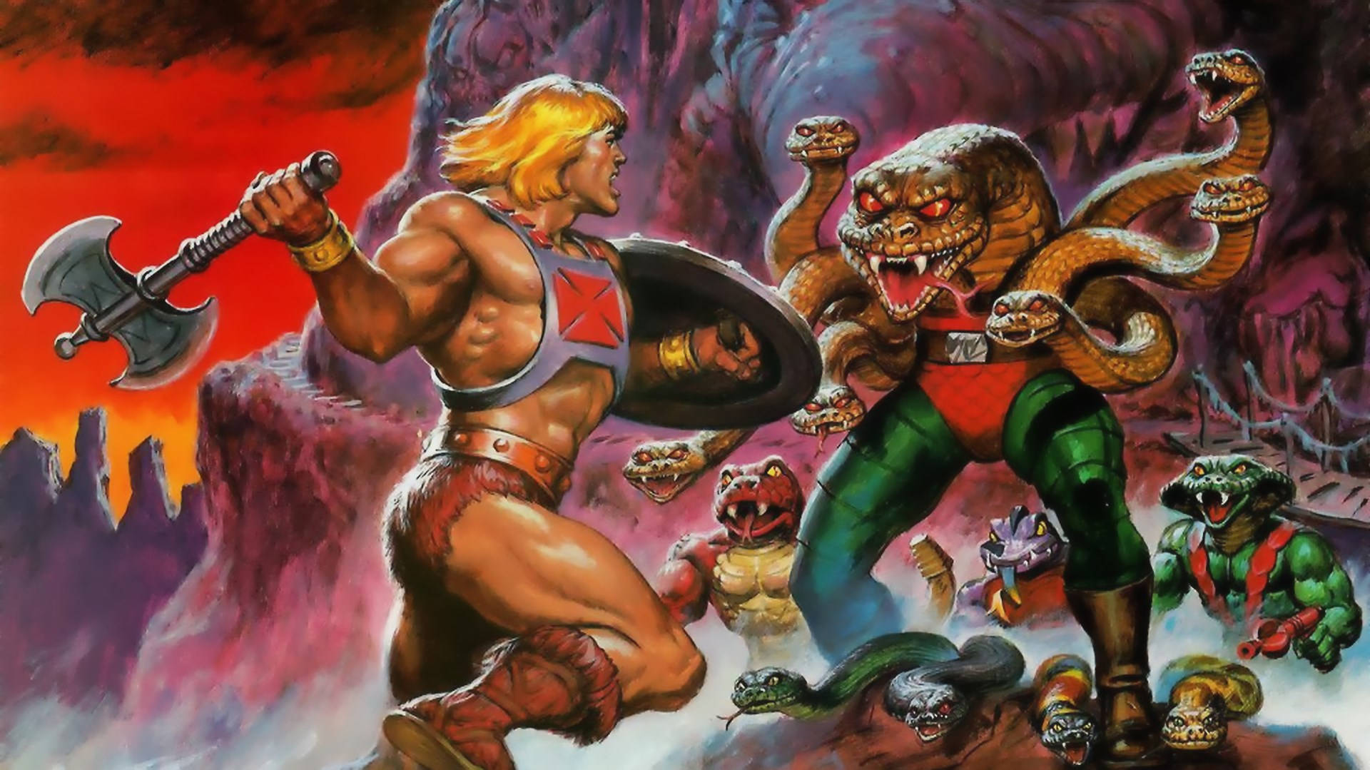 He-Man Og Mestrene Af Universet Vs The Snakemen Wallpaper Wallpaper