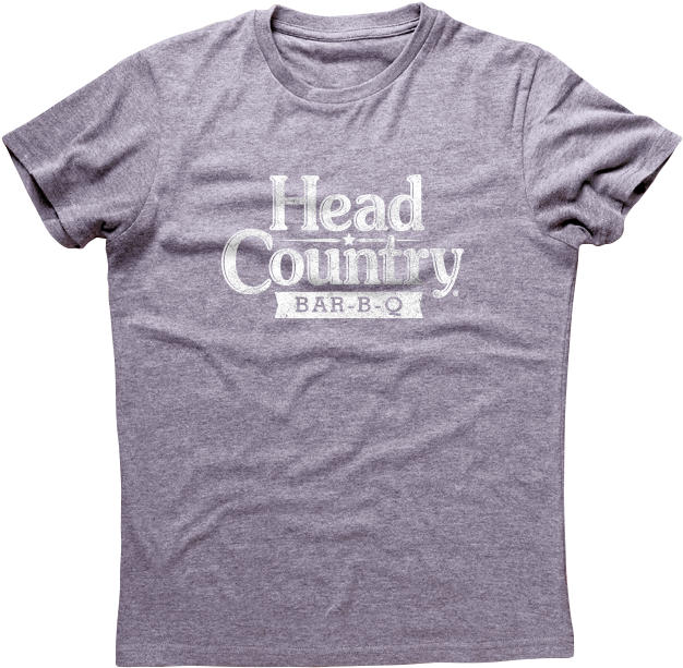 Head Country Bar B Q Gray T Shirt PNG
