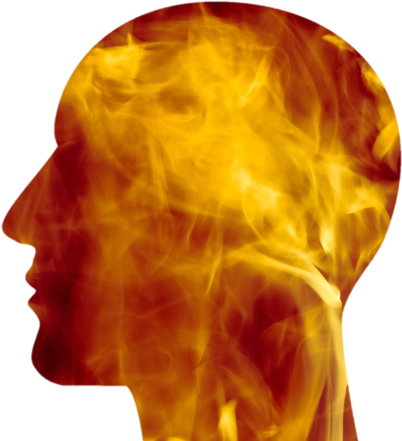 Headache Conceptual Flaming Brain PNG