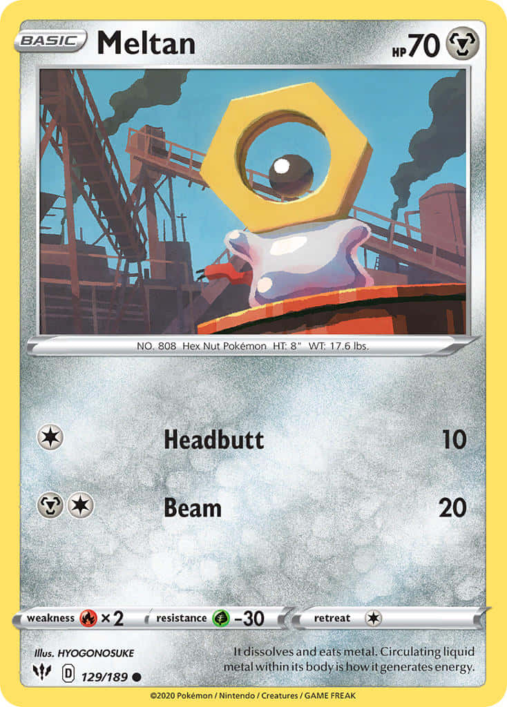 Headbutt Pokémon Card Of Meltan Wallpaper