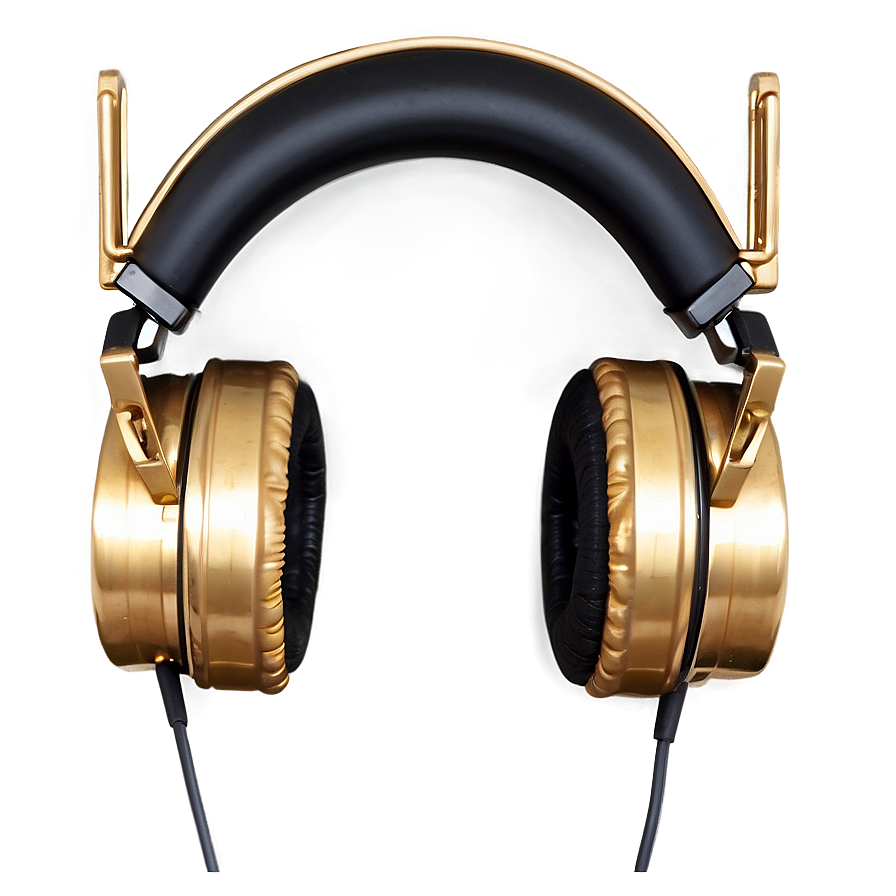 Headphones Gold Plated Png Cts18 PNG