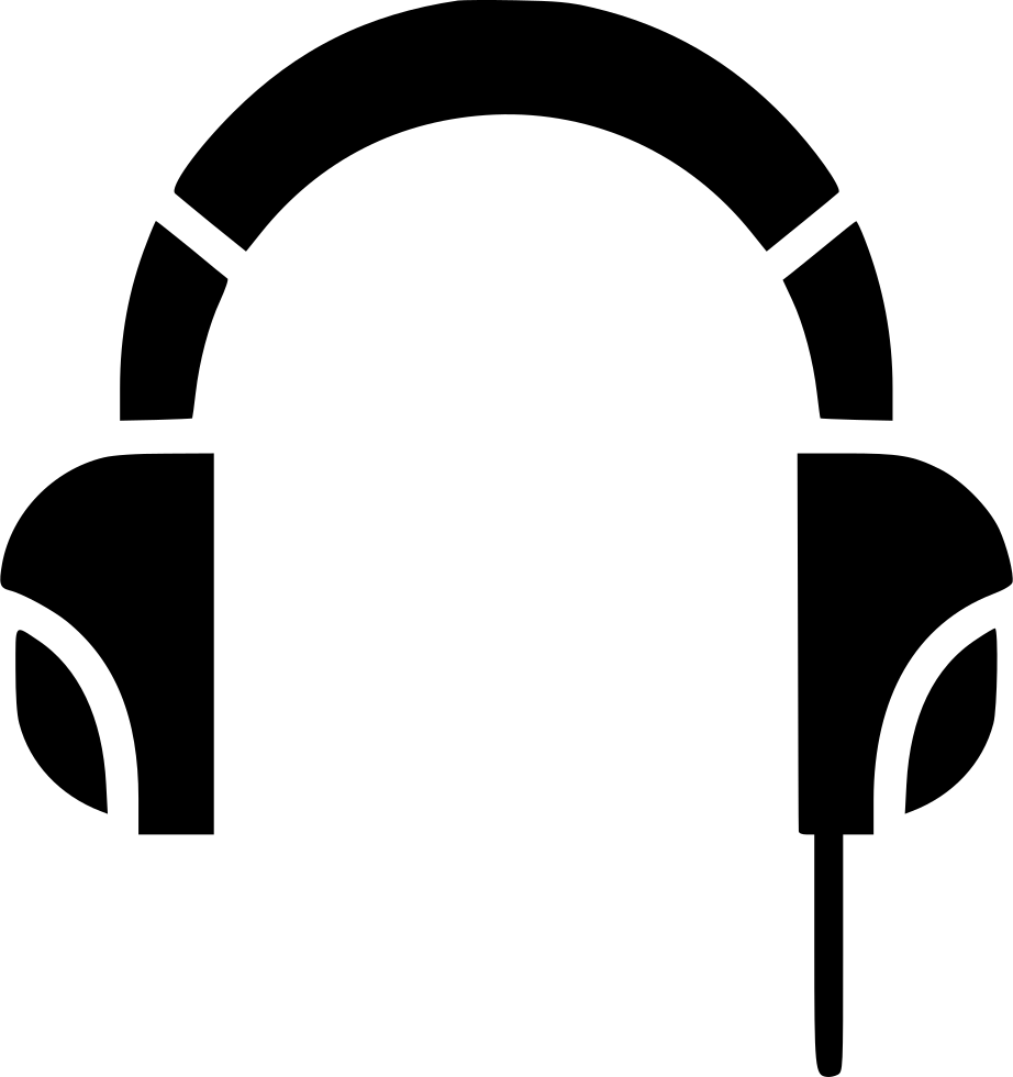 Headphones Icon Simple Black PNG
