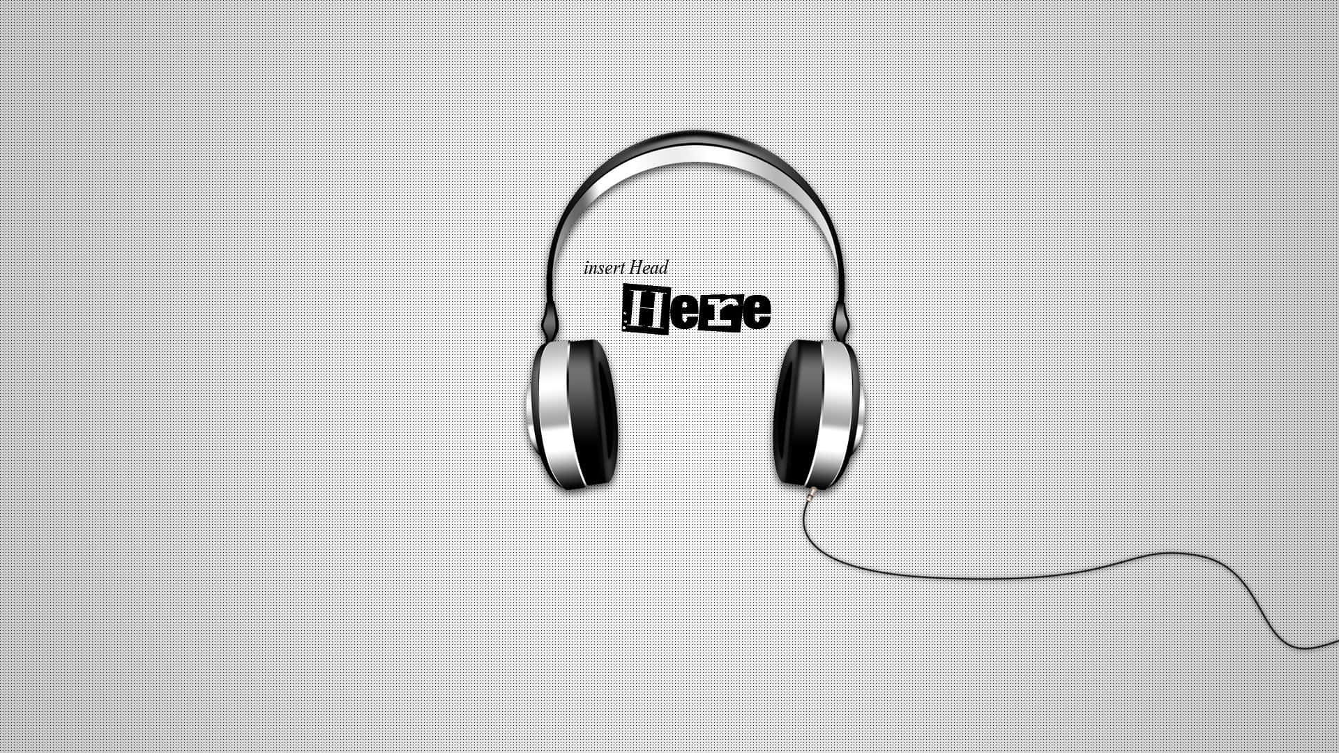 Headphones Insert Head Here Graphic Wallpaper