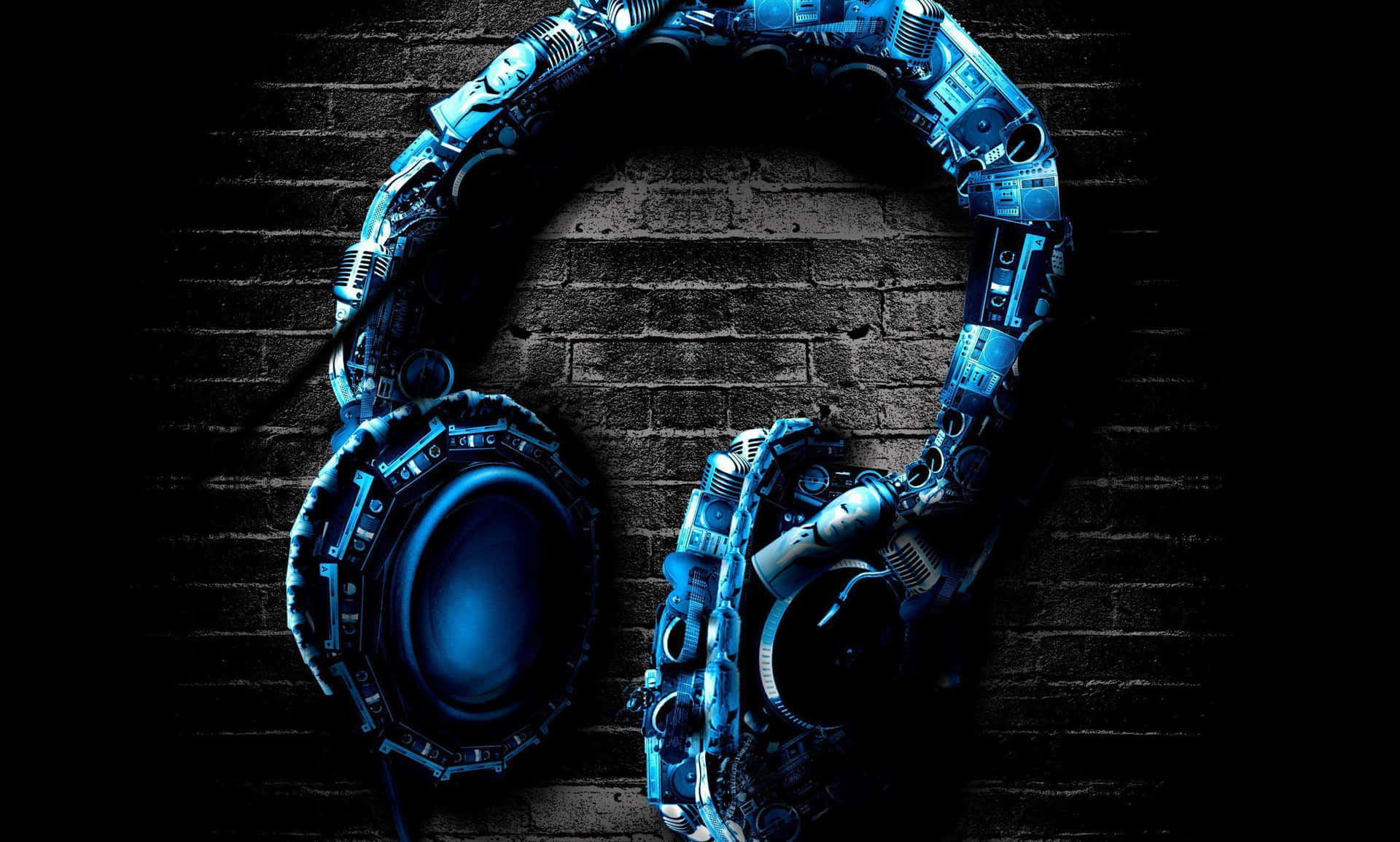 A Blue And White Headphones