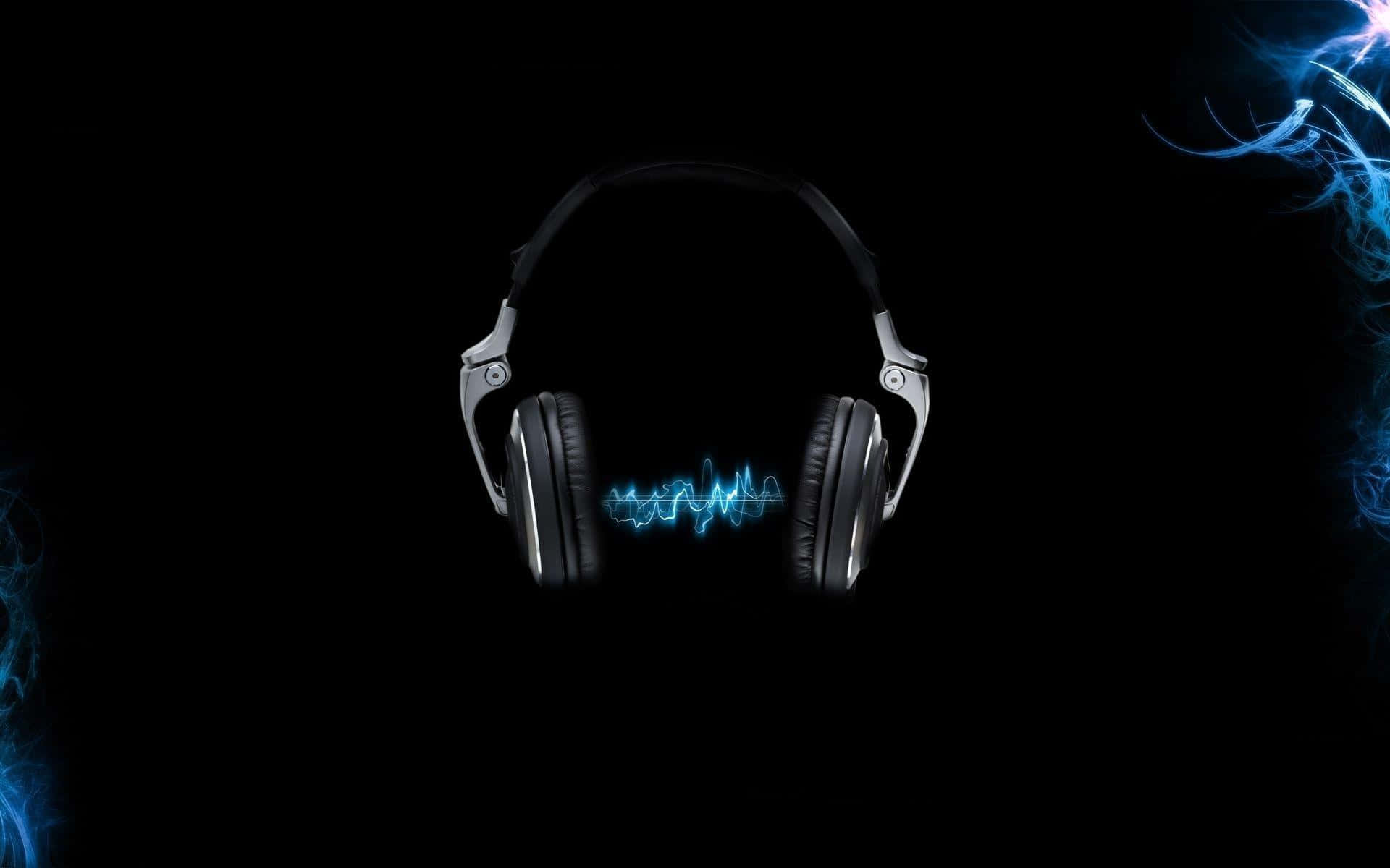 Headphones Soundwave Art Wallpaper