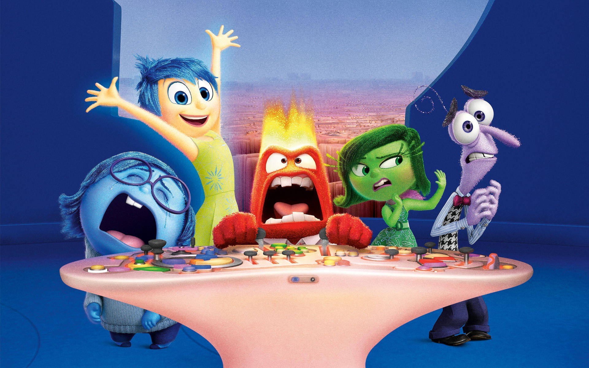 Lock away your sadness and fear with the Headquarters from Pixar's Inside Out Wallpaper