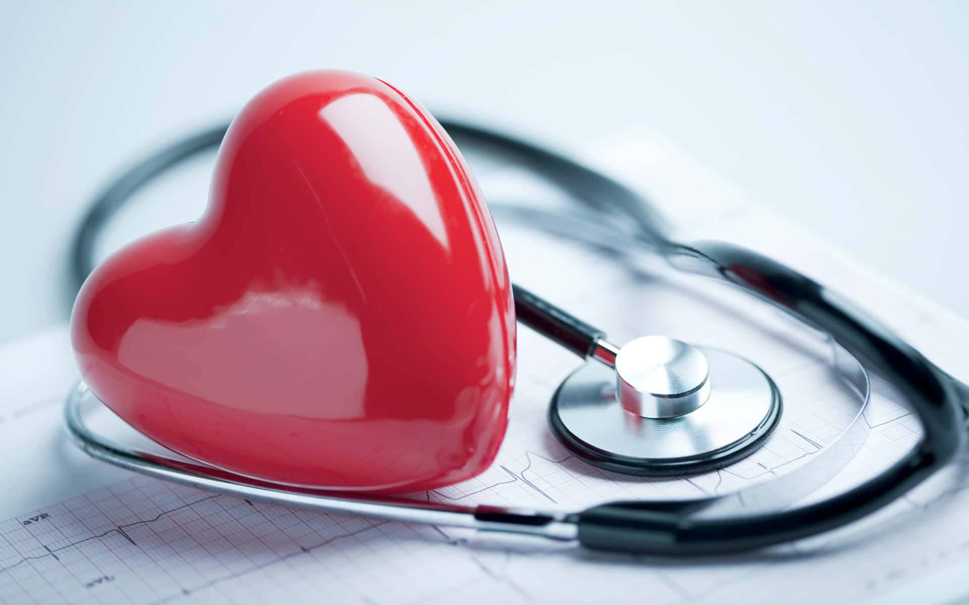 Sundheds hjerte og stetoskop billed tapet