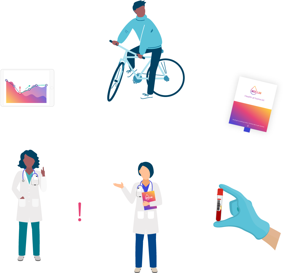 Healthcare Data Cycle Illustration PNG