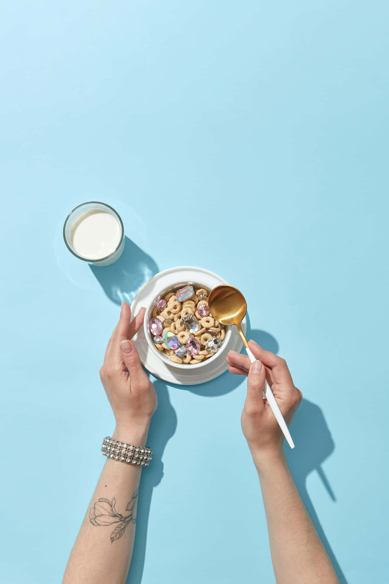 Healthy Breakfast Granolaand Milk Wallpaper