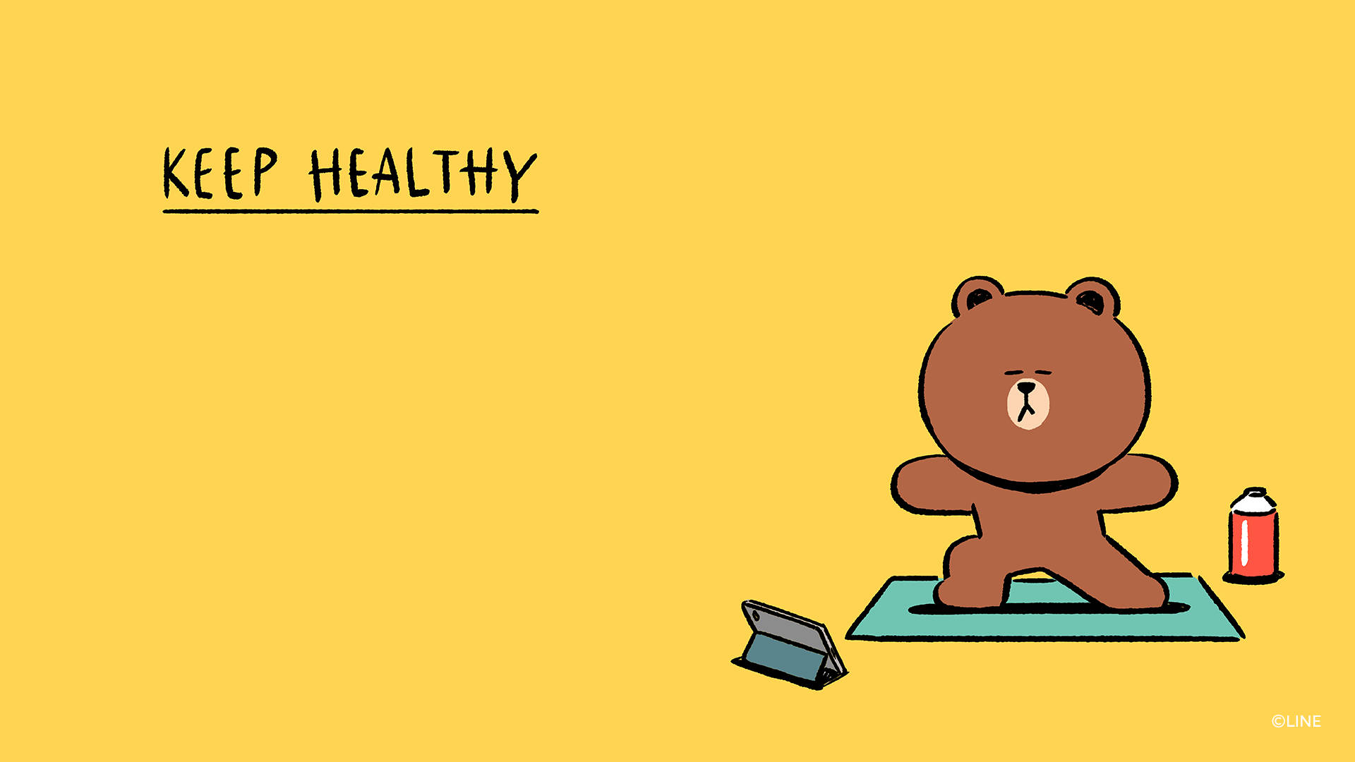 Keep Smile and Stay Positive with Line Friends Wallpaper